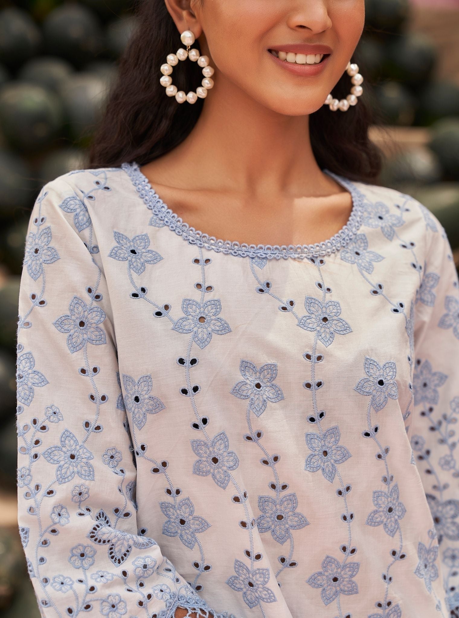 Mia Supima Cotton White Co-ord Set