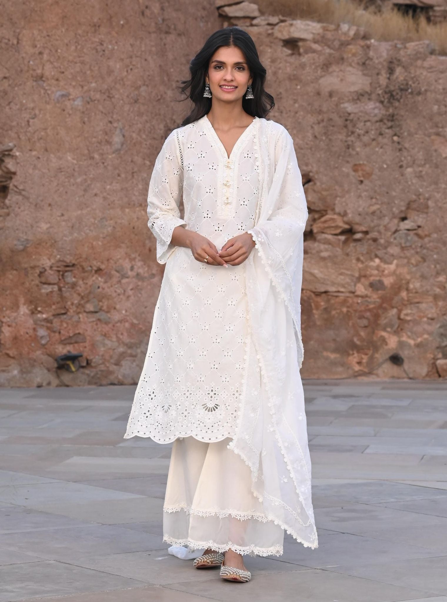 Perth Supima Cotton White Kurta Set
