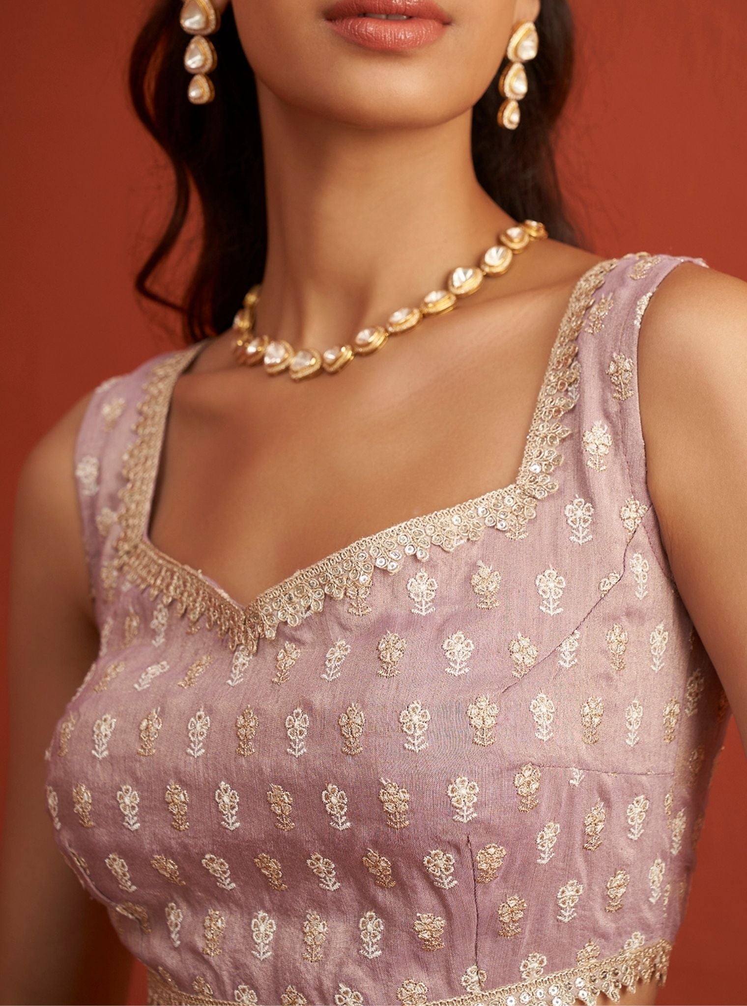 Heeriye Luxe Tissue Lilac Lehenga