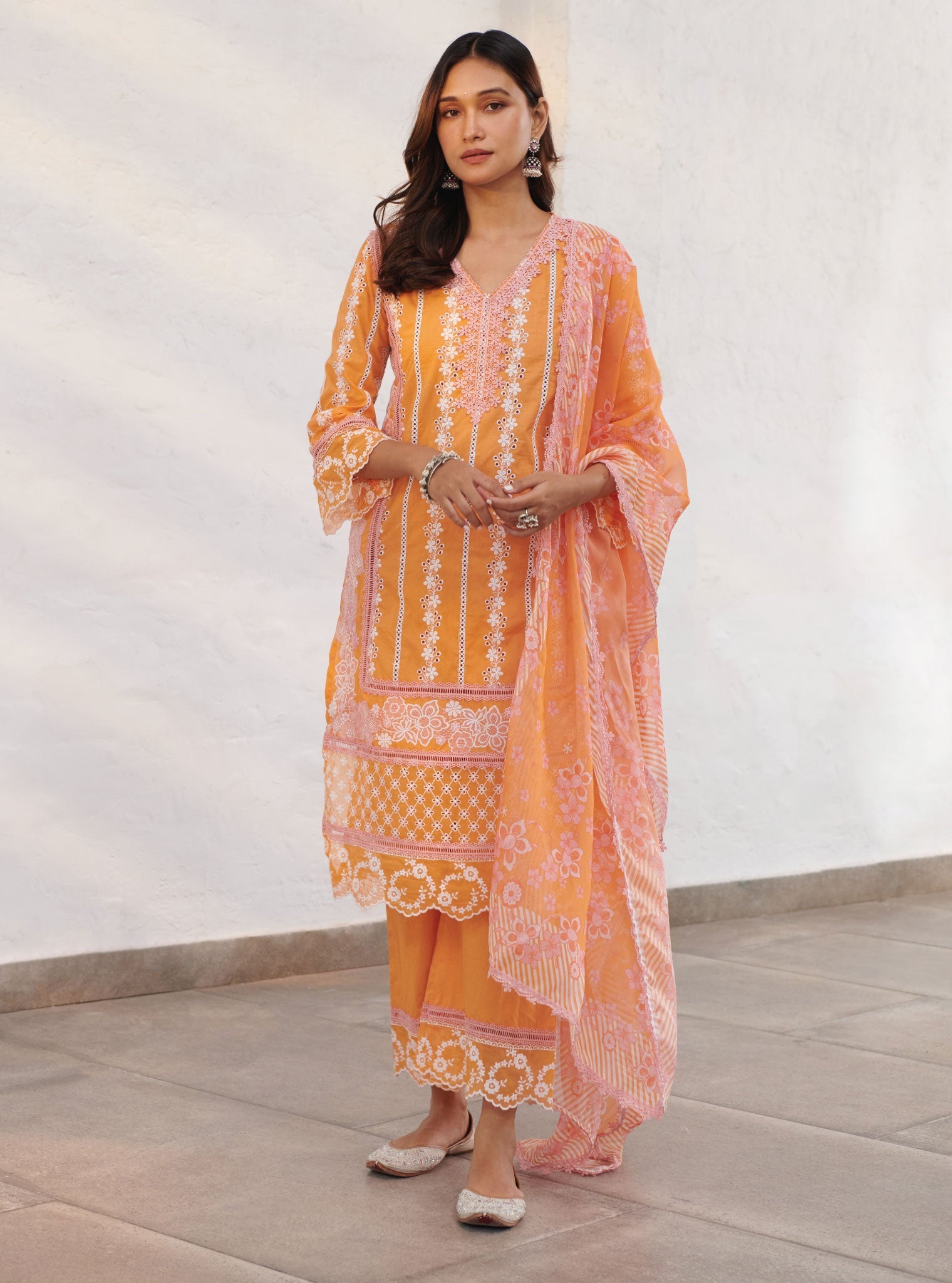 Wiltshire Supima Cotton Orange Kurta Set