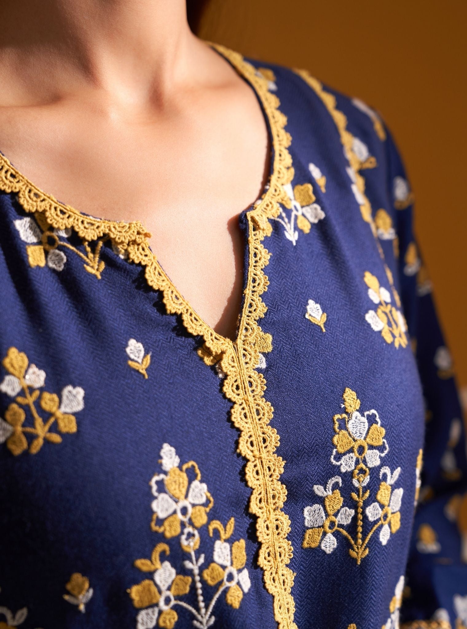 Marlow Wool Navy Kurta Set