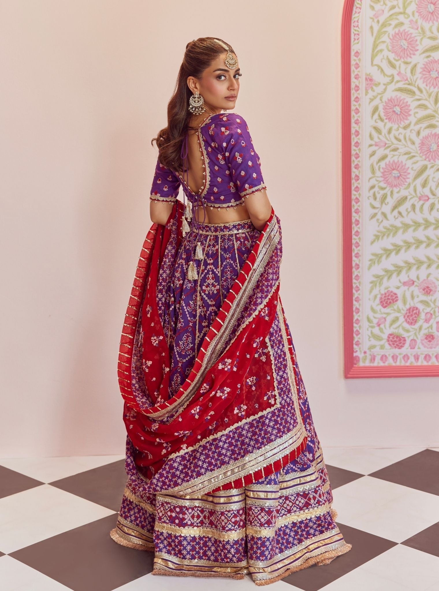 Anton Bemberg Silk Purple Lehenga