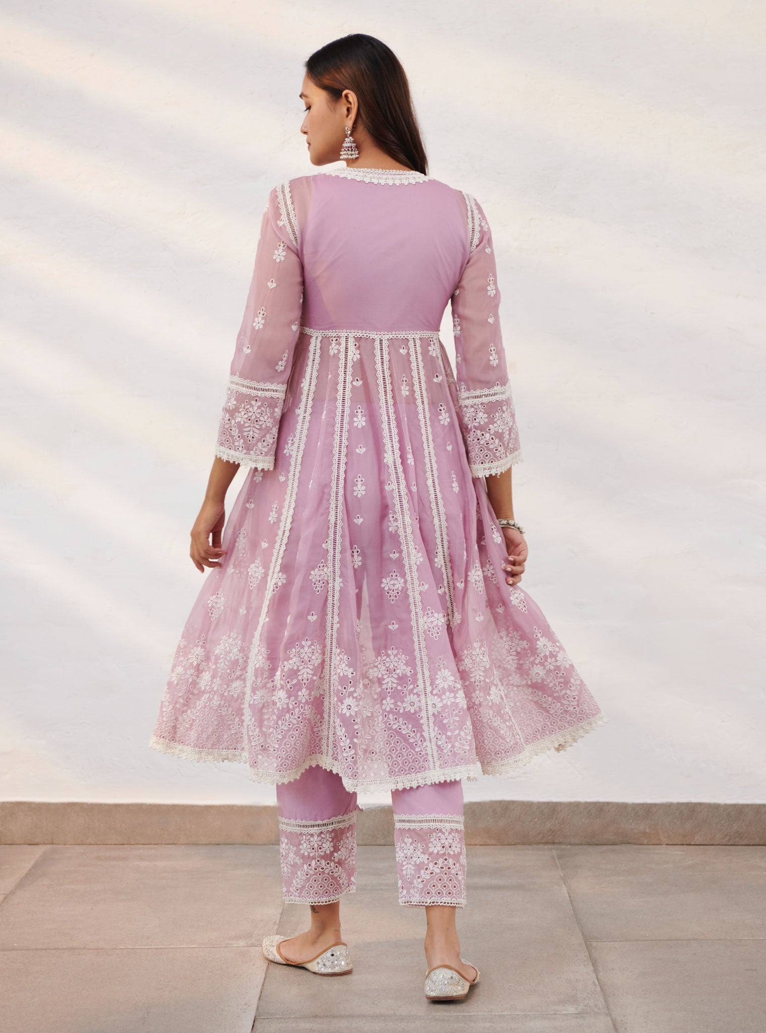 Sheffield Organza Lilac Anarkali Kurta Set