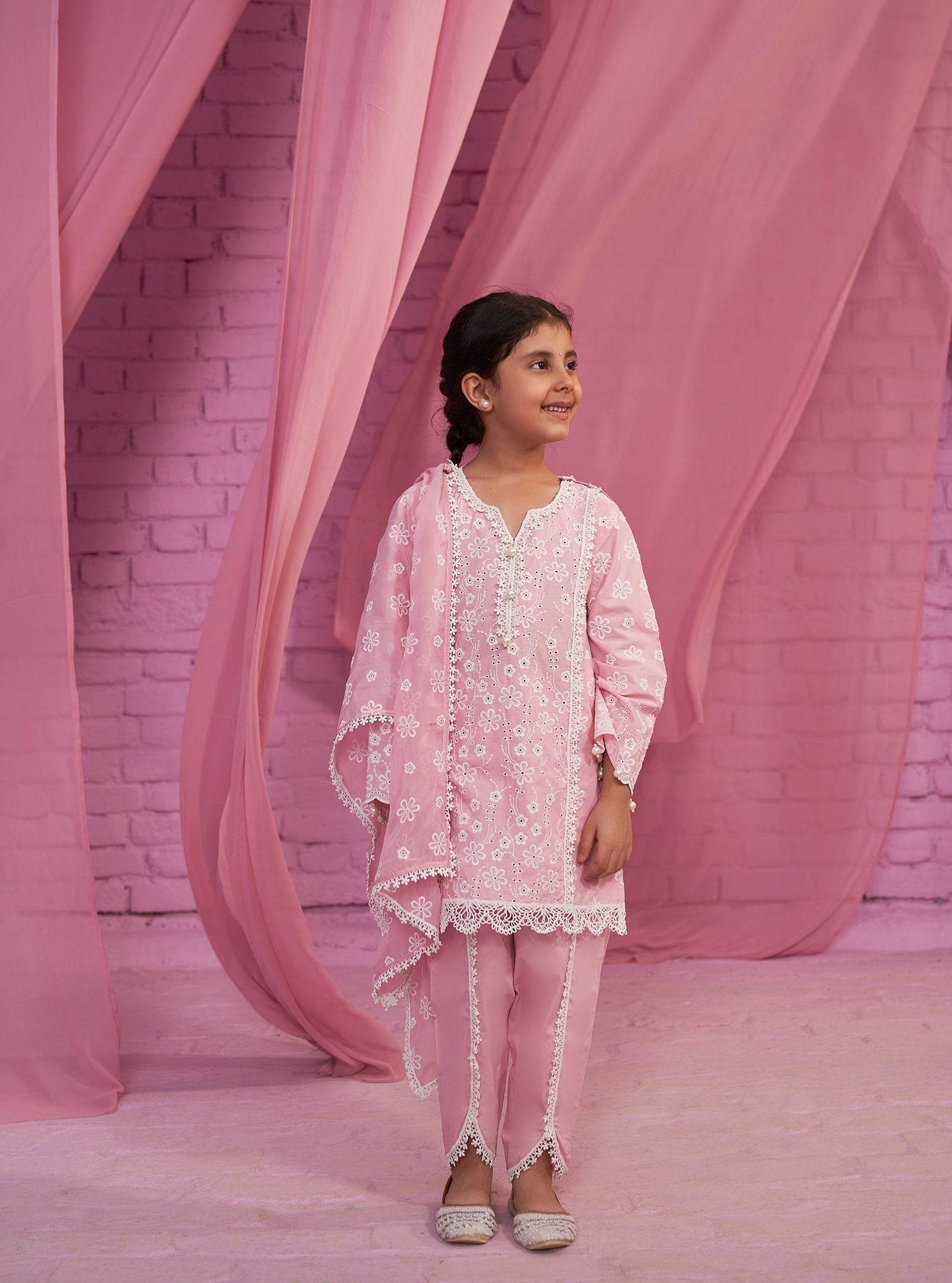 Elin Supima Cotton Pink Kurta Set
