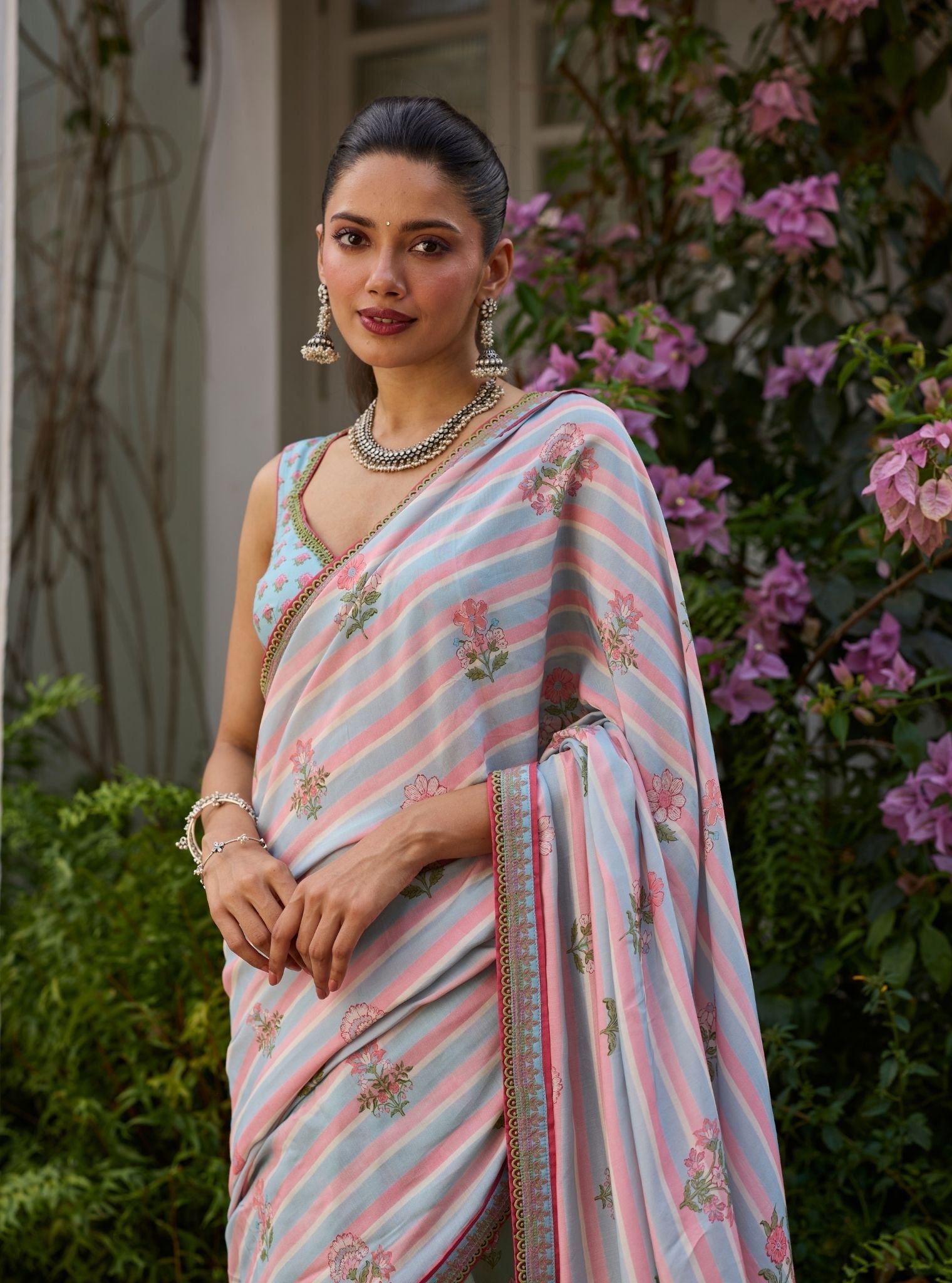 Rava Lawn Printed Green Saree
