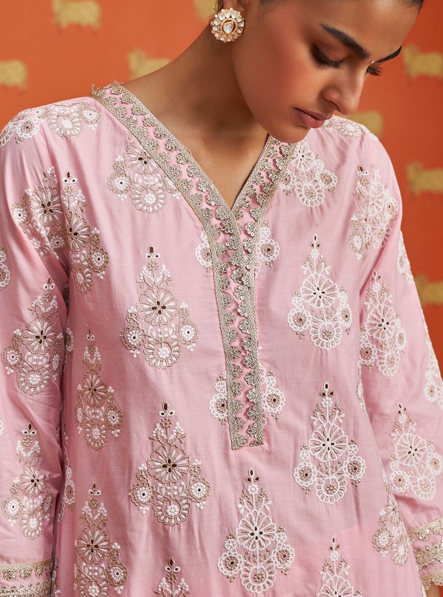 Kaeo Supima Cotton Pink Kurta Set