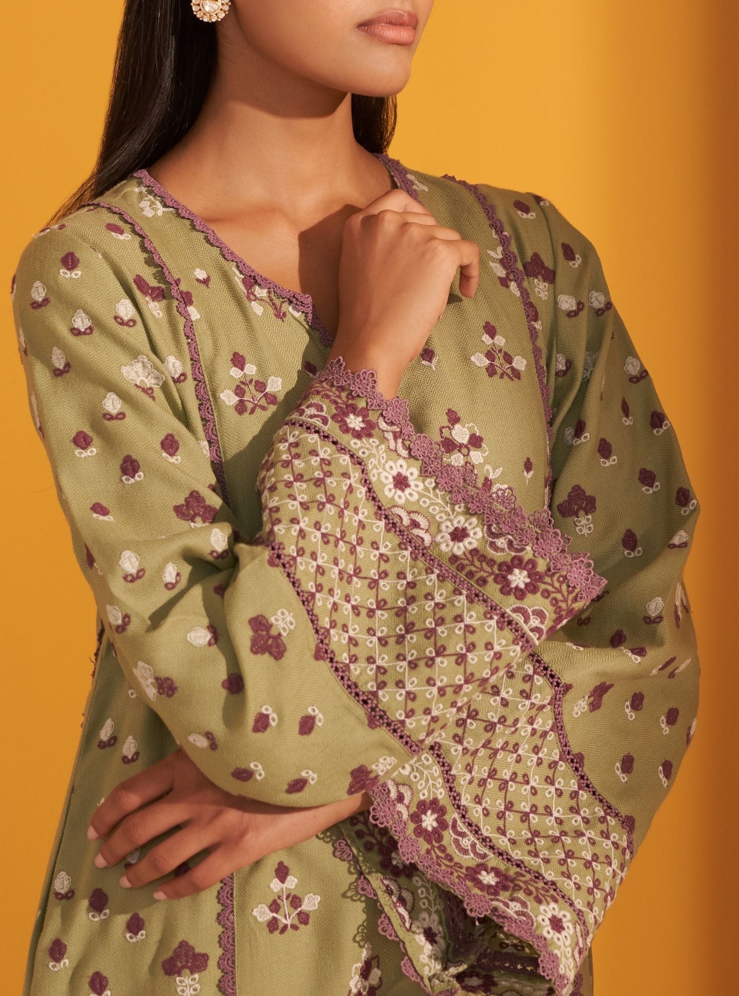 Marlow Wool Green Kurta Set