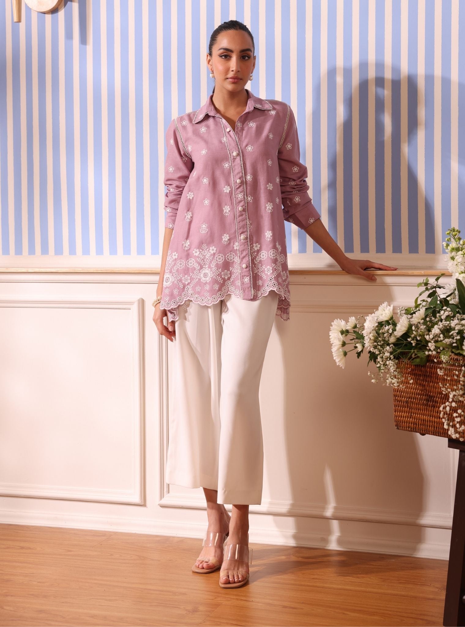 Clement Linen Lilac Shirt With Saelys Pant