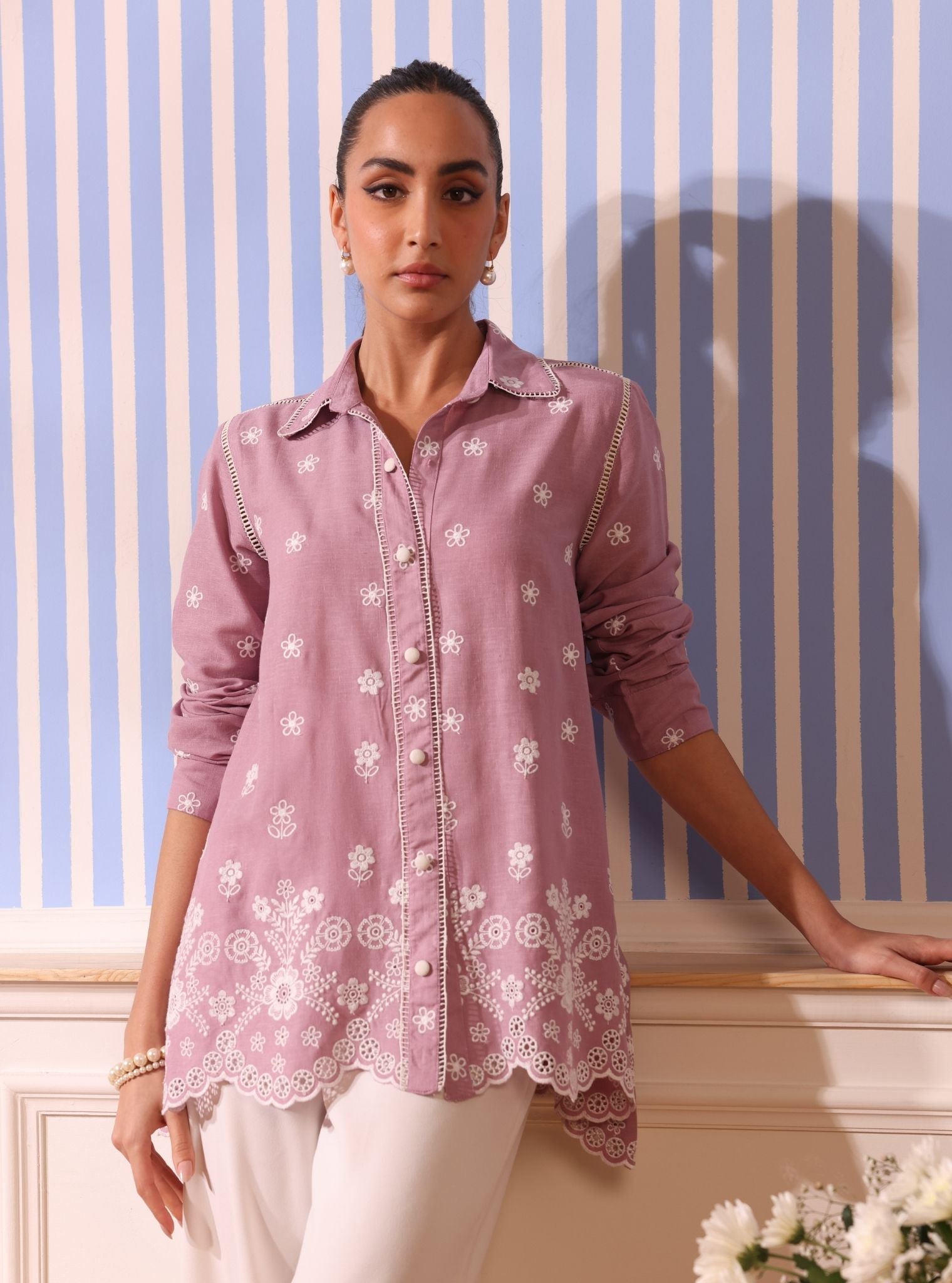 Clement Linen Lilac Shirt With Saelys Pant