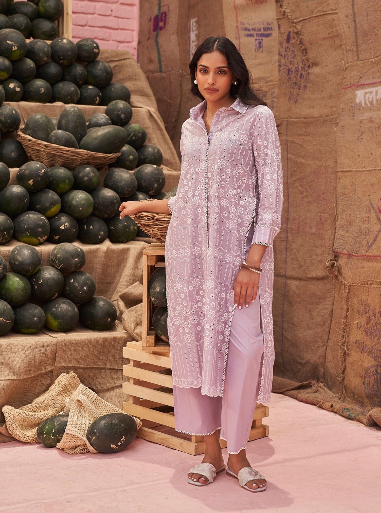 Heli Supima Cotton Lilac Co-ord Set