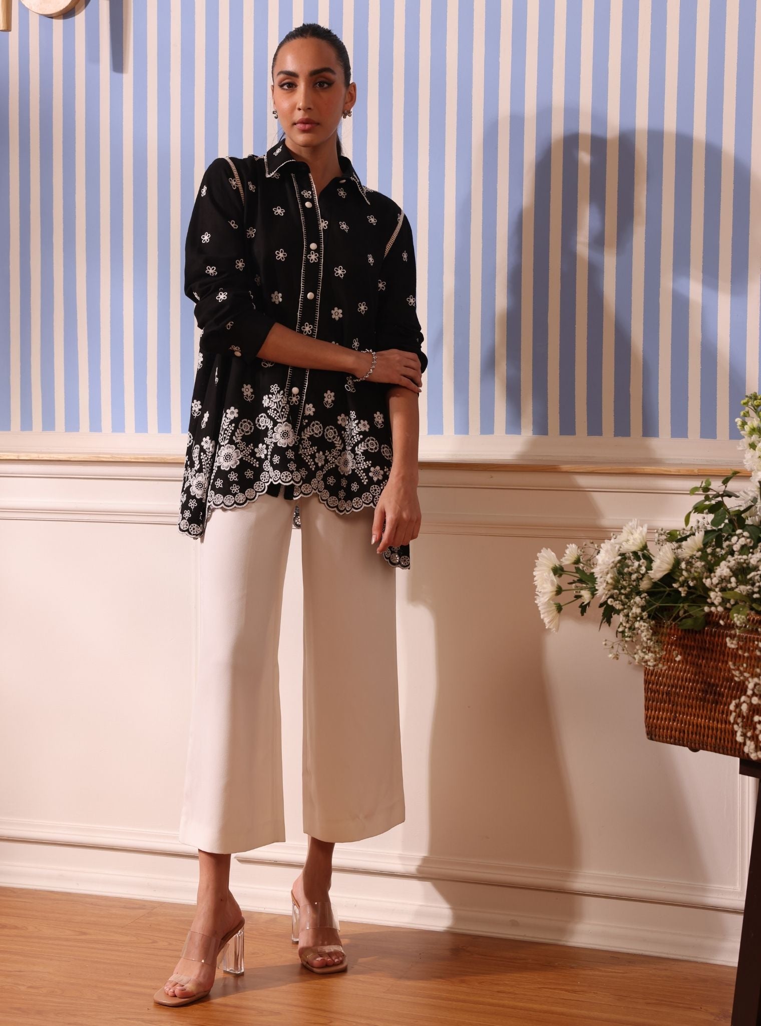 Clement Linen Black Shirt With Saelys Pant