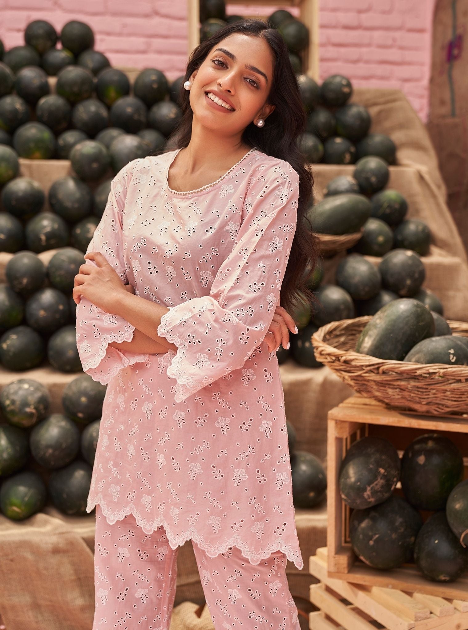 Hannah Supima Cotton Light Pink Co-ord Set