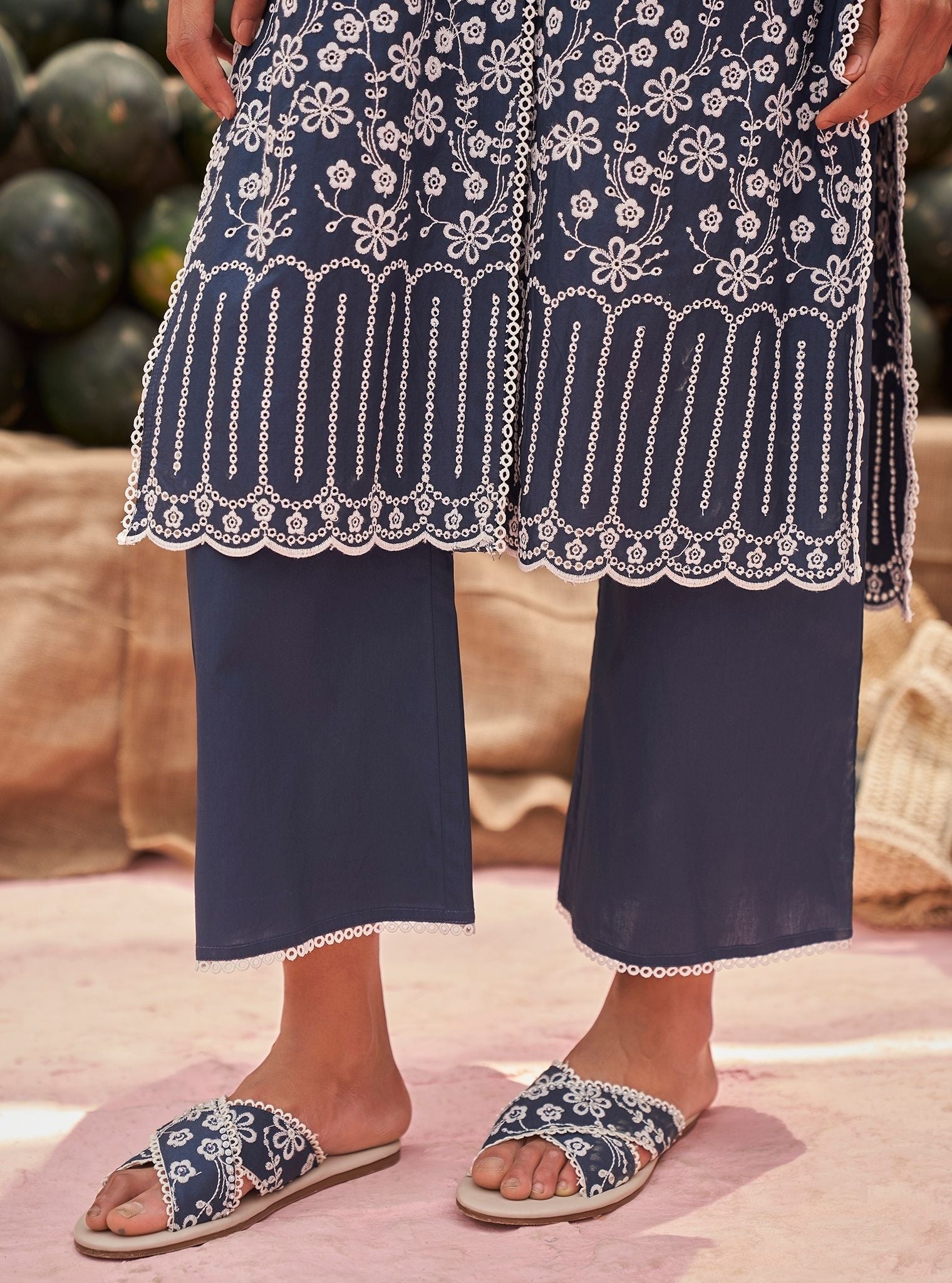 Heli Supima Cotton Navy Co-ord Set