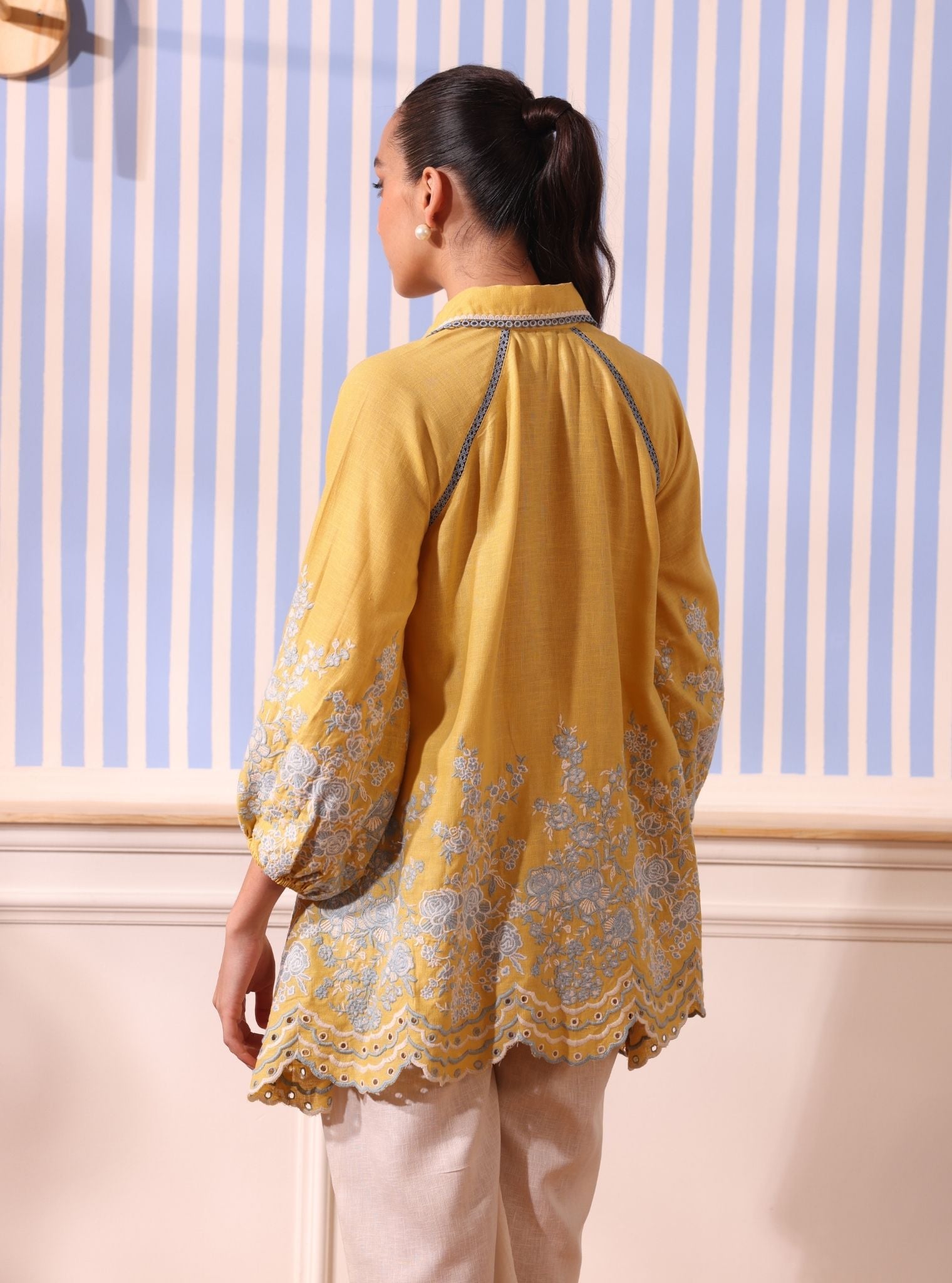 Paloma Linen Yellow Shirt With Saelys Pant
