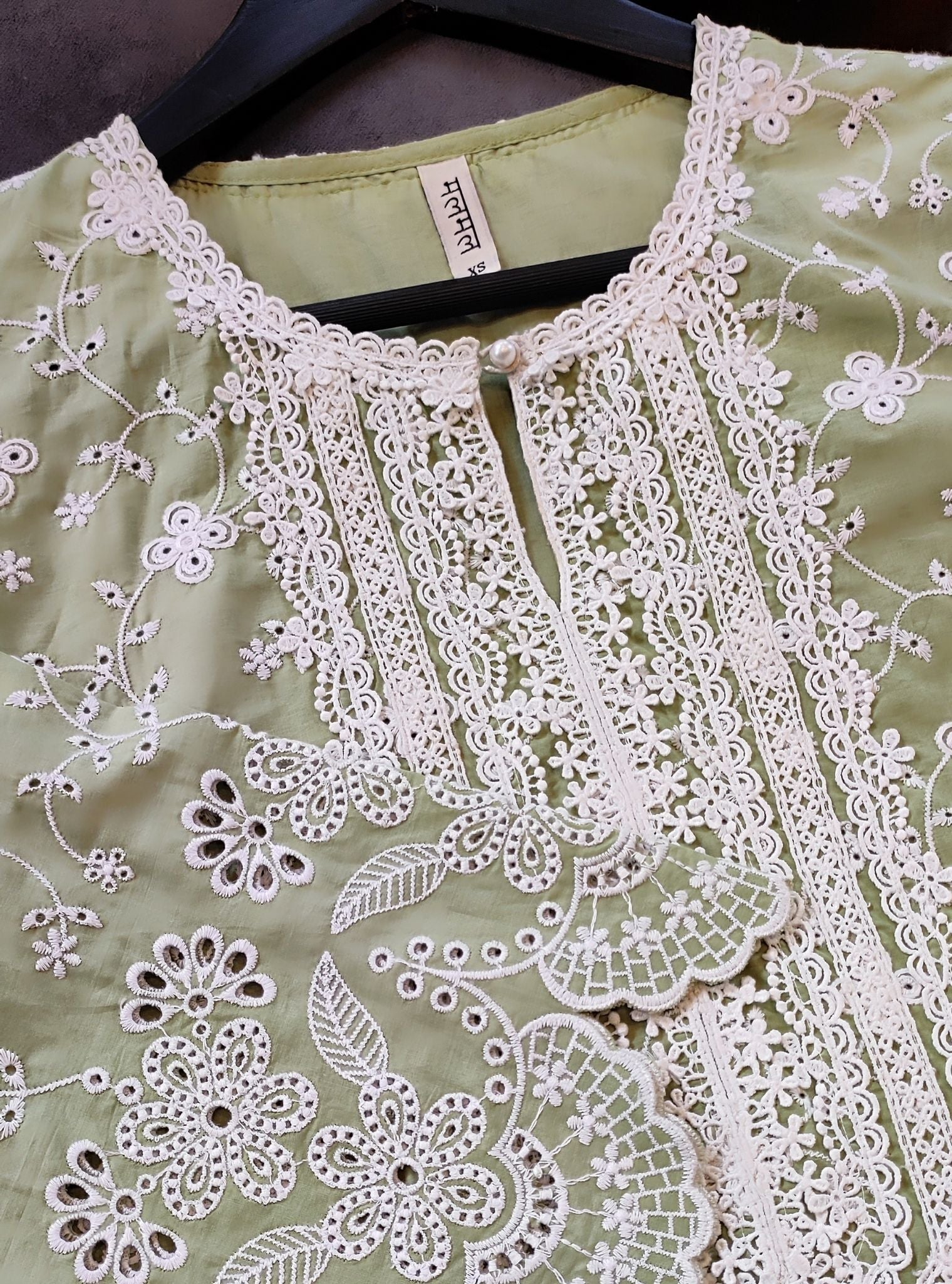 Gauri Supima Cotton Light Green Kurta Set