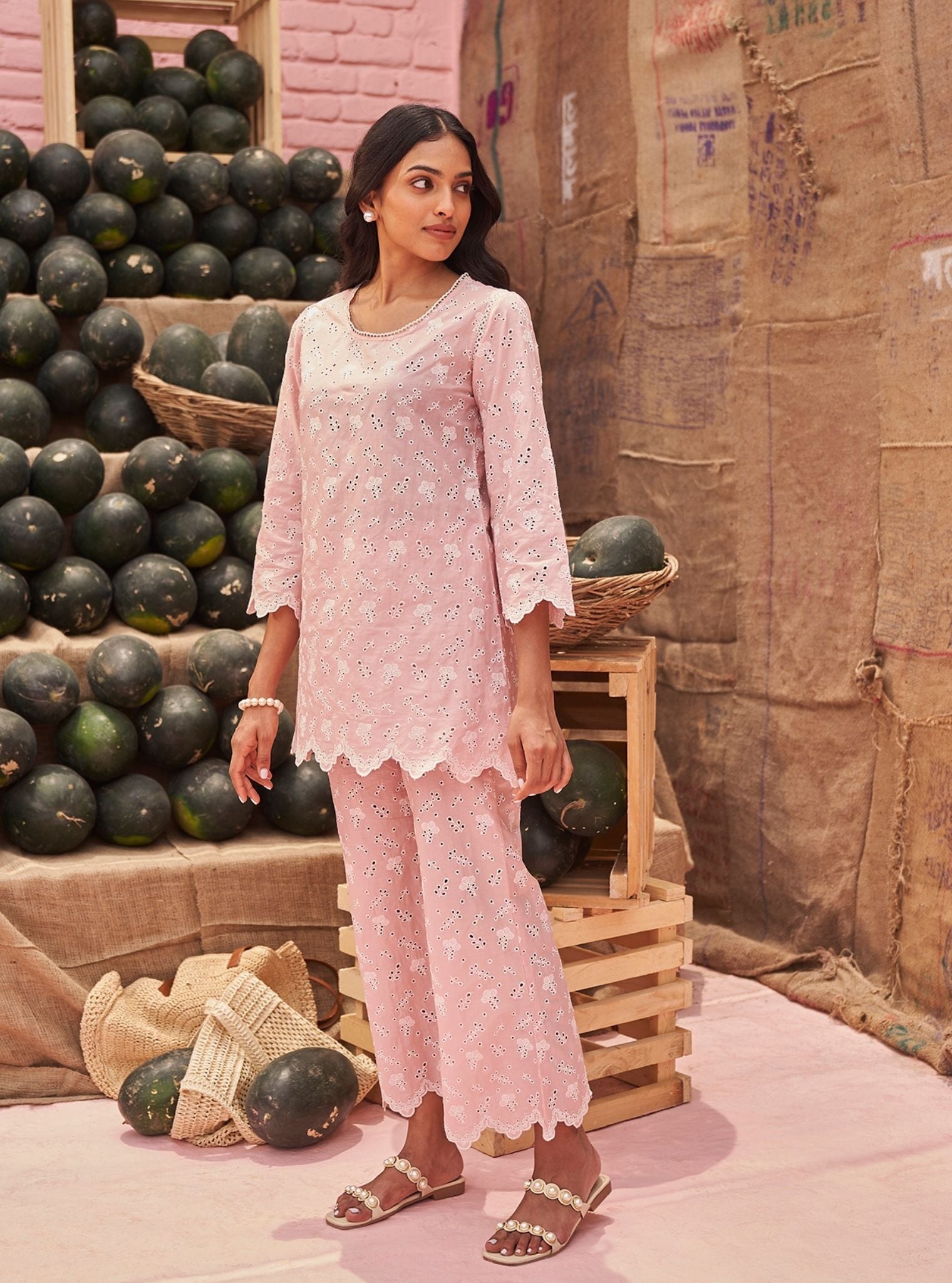 Hannah Supima Cotton Light Pink Co-ord Set