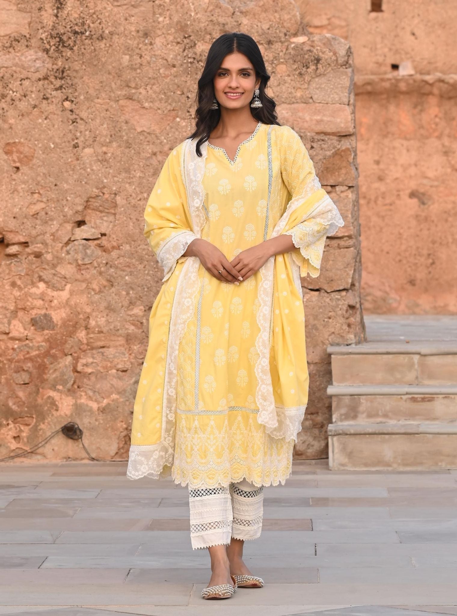 Blair Supima Satin Yellow Kurta Set