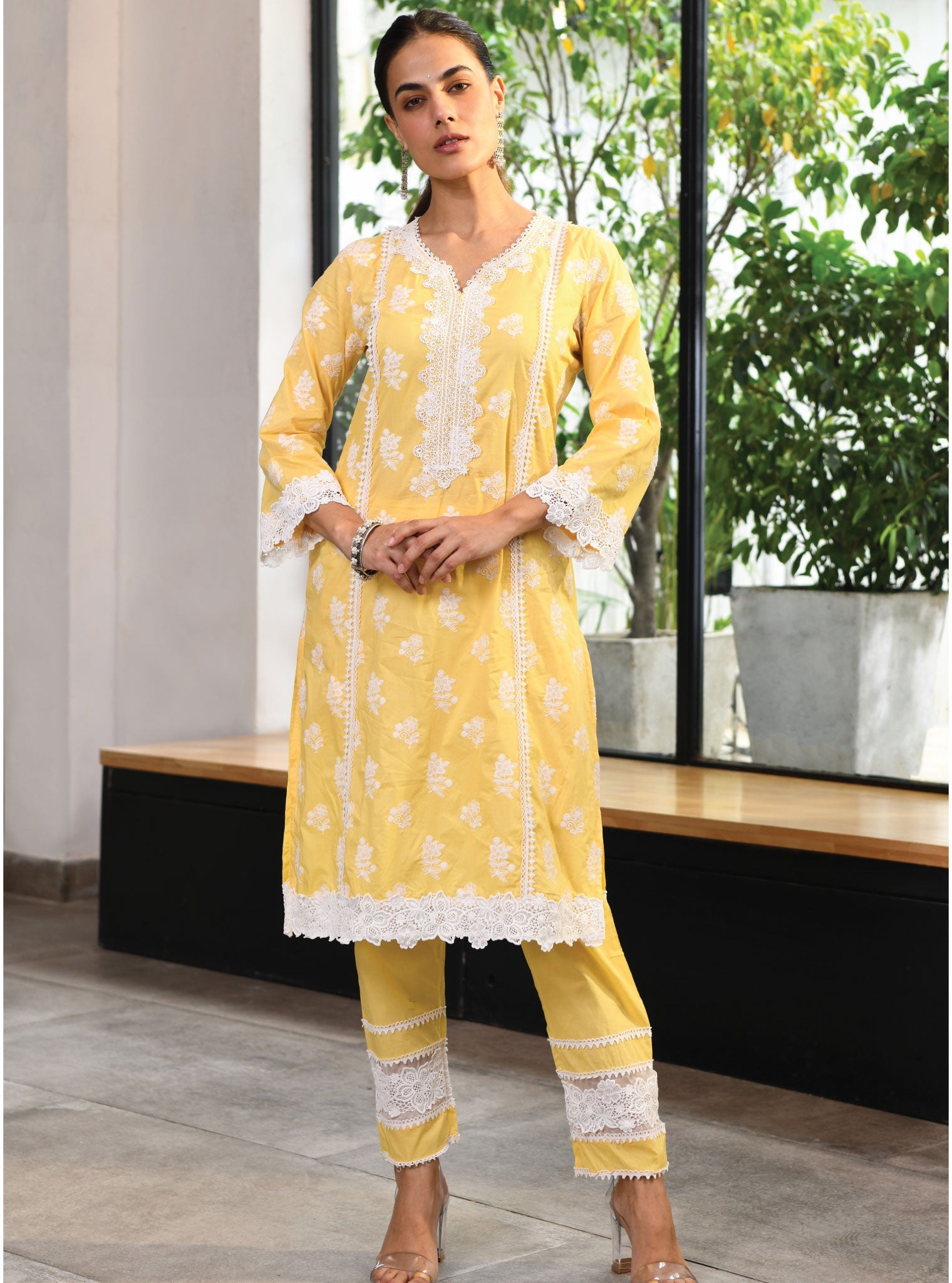 Lisburn Supima Cotton Yellow Kurta Set