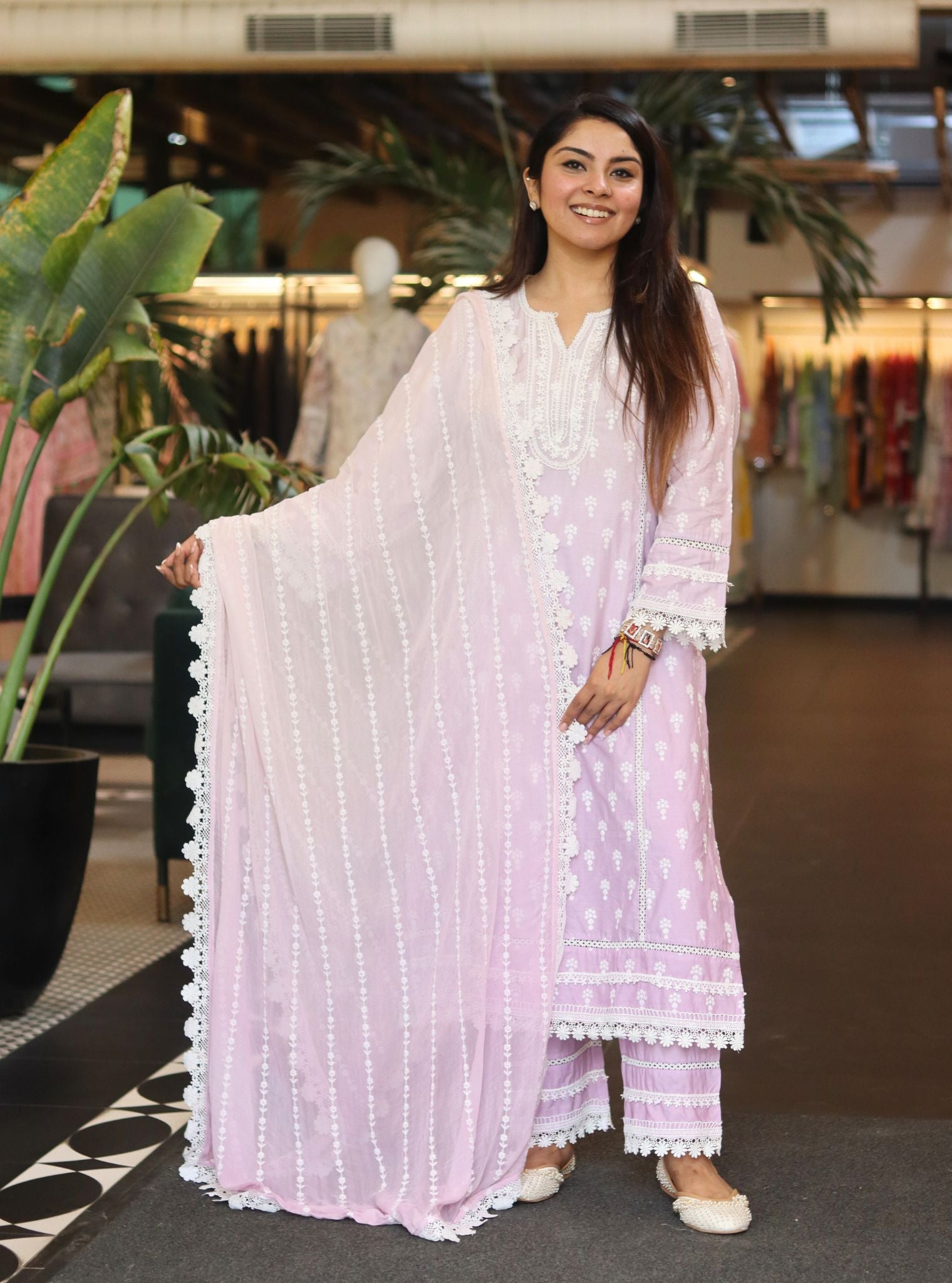 Yami Supima Cotton Lilac Kurta Set