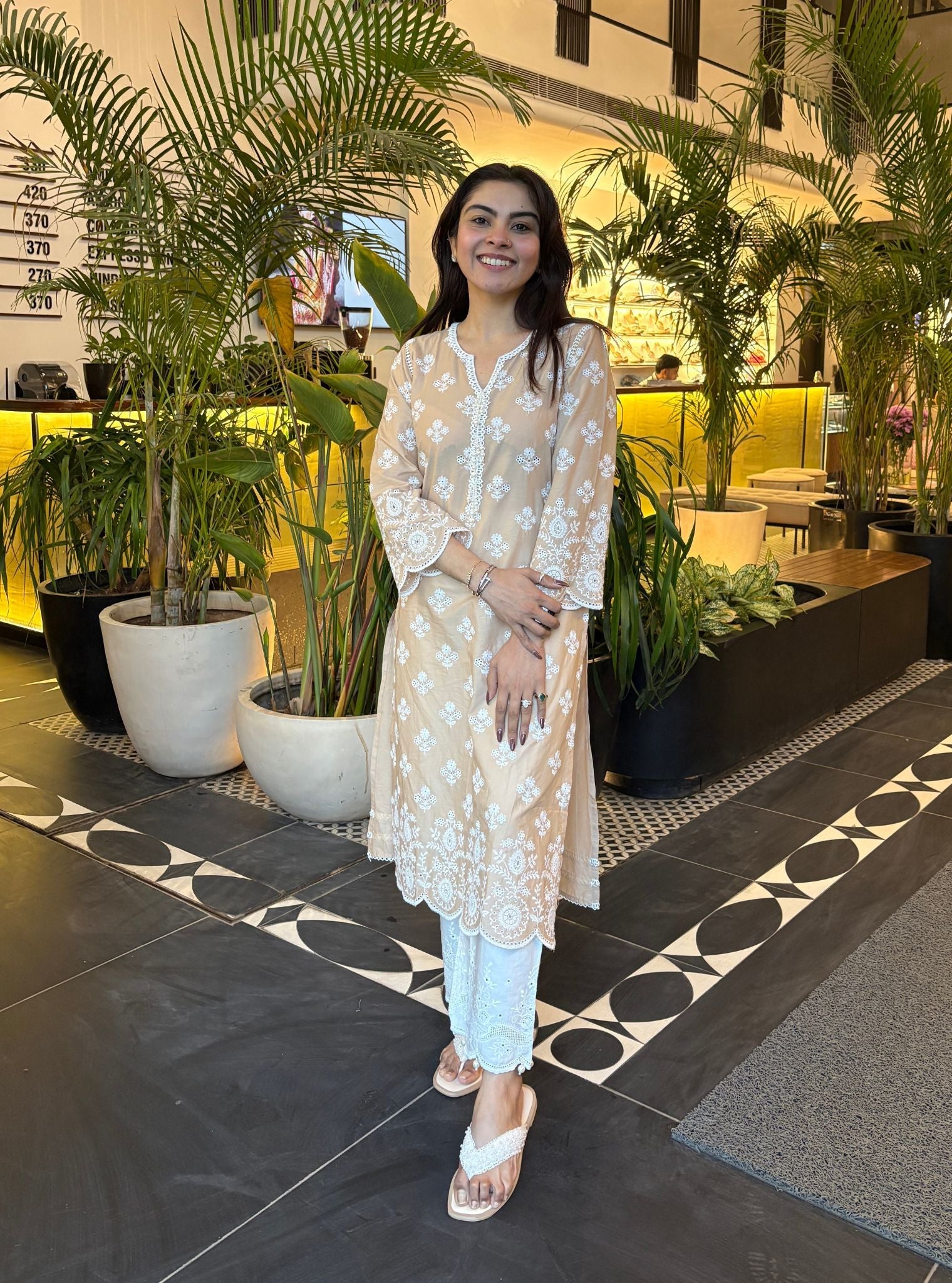 Arpora Supima Cotton Beige Kurta Set