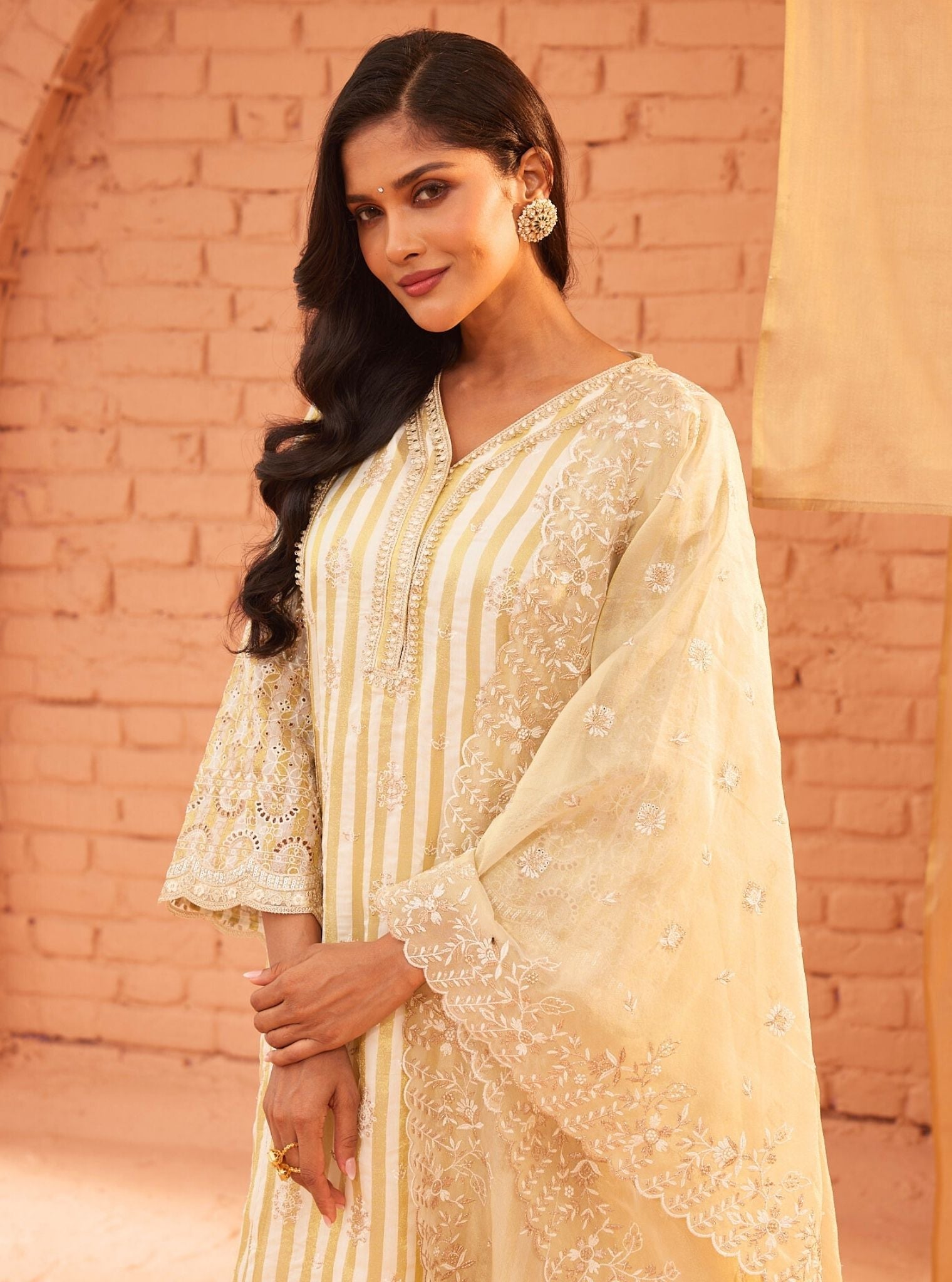 Hayden Banarsi Off White Kurta Set