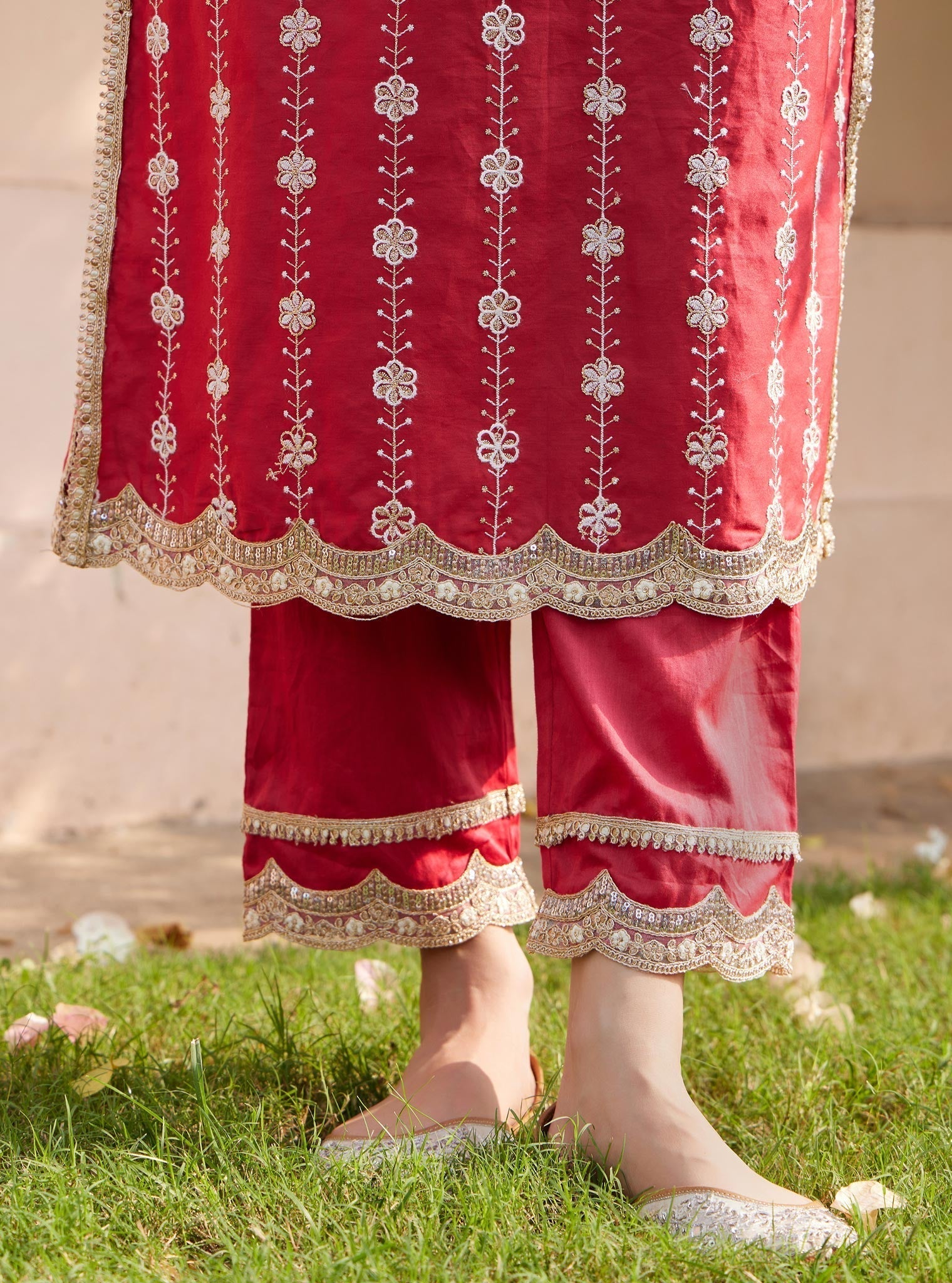 Jheel Pima Red Kurta Set
