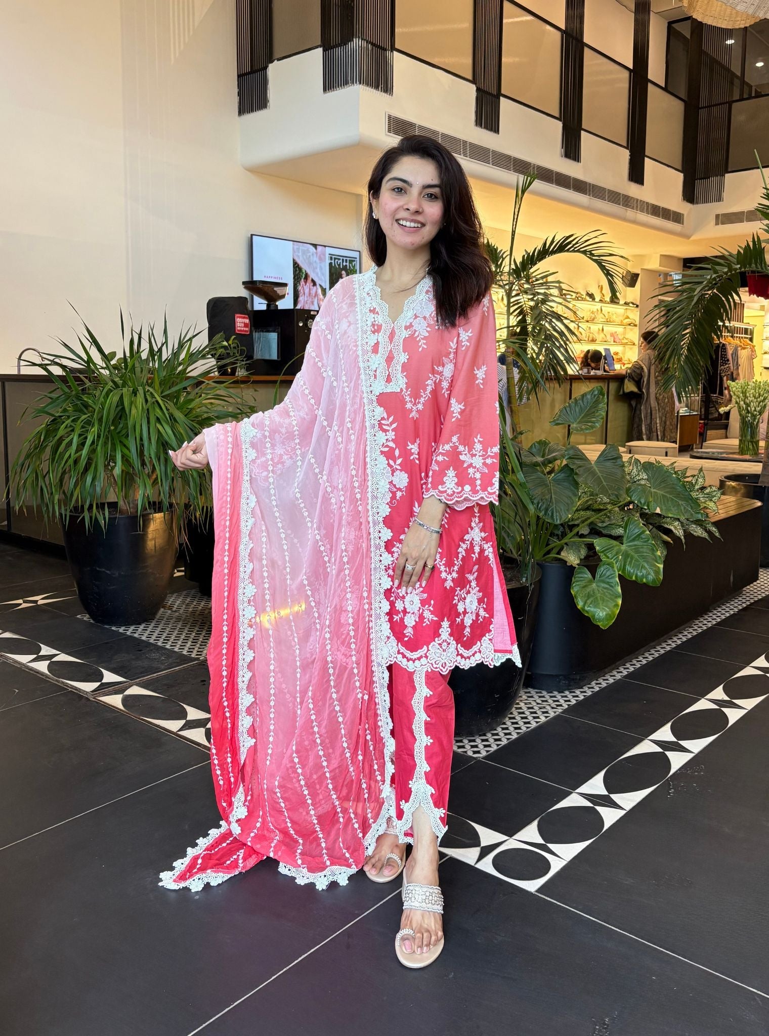 Atrai Ombre Red Kurta with Red Dhoti Pant Set