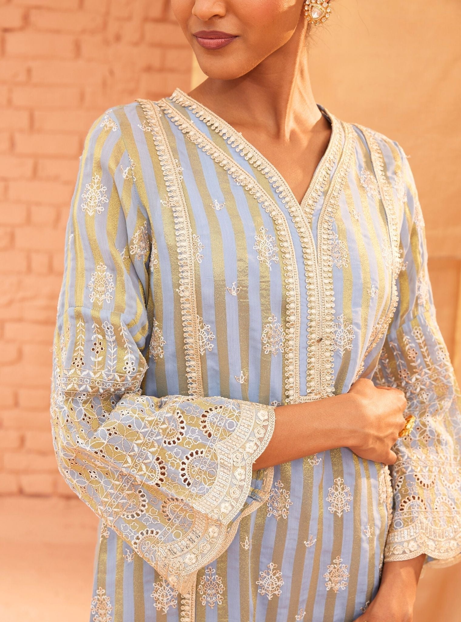 Hayden Banarsi Blue Kurta Set