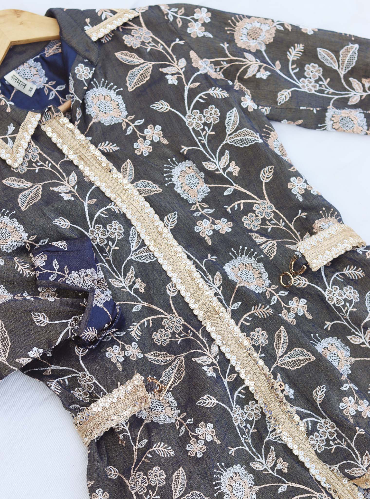 Savera Tissue Satin Navy Co-ord Set