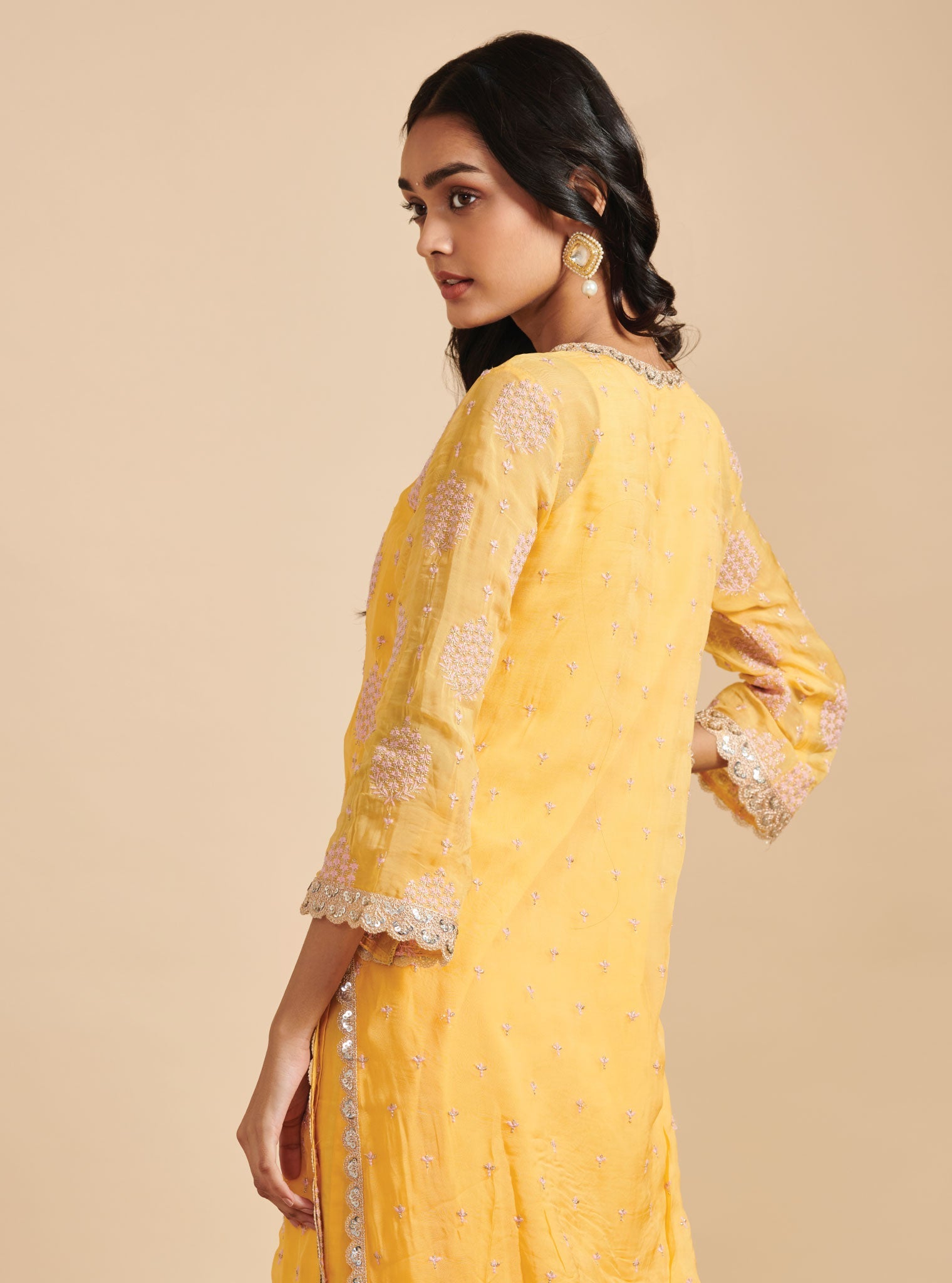 Shagna Organza Yellow Kurta Set