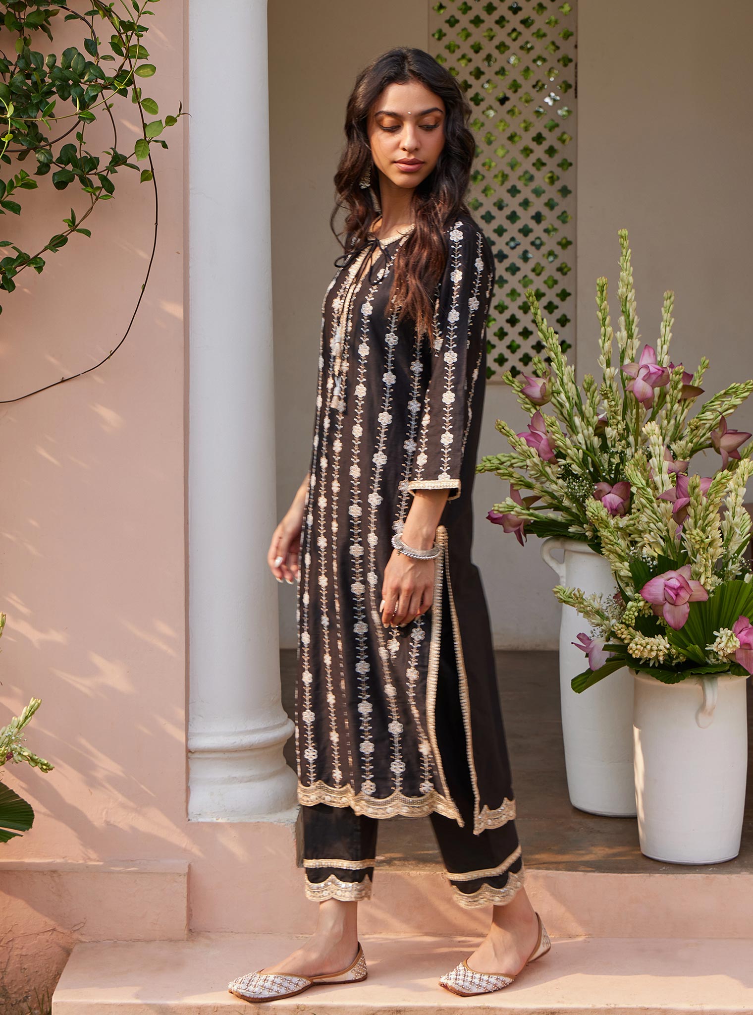 Jheel Pima Black Kurta Set