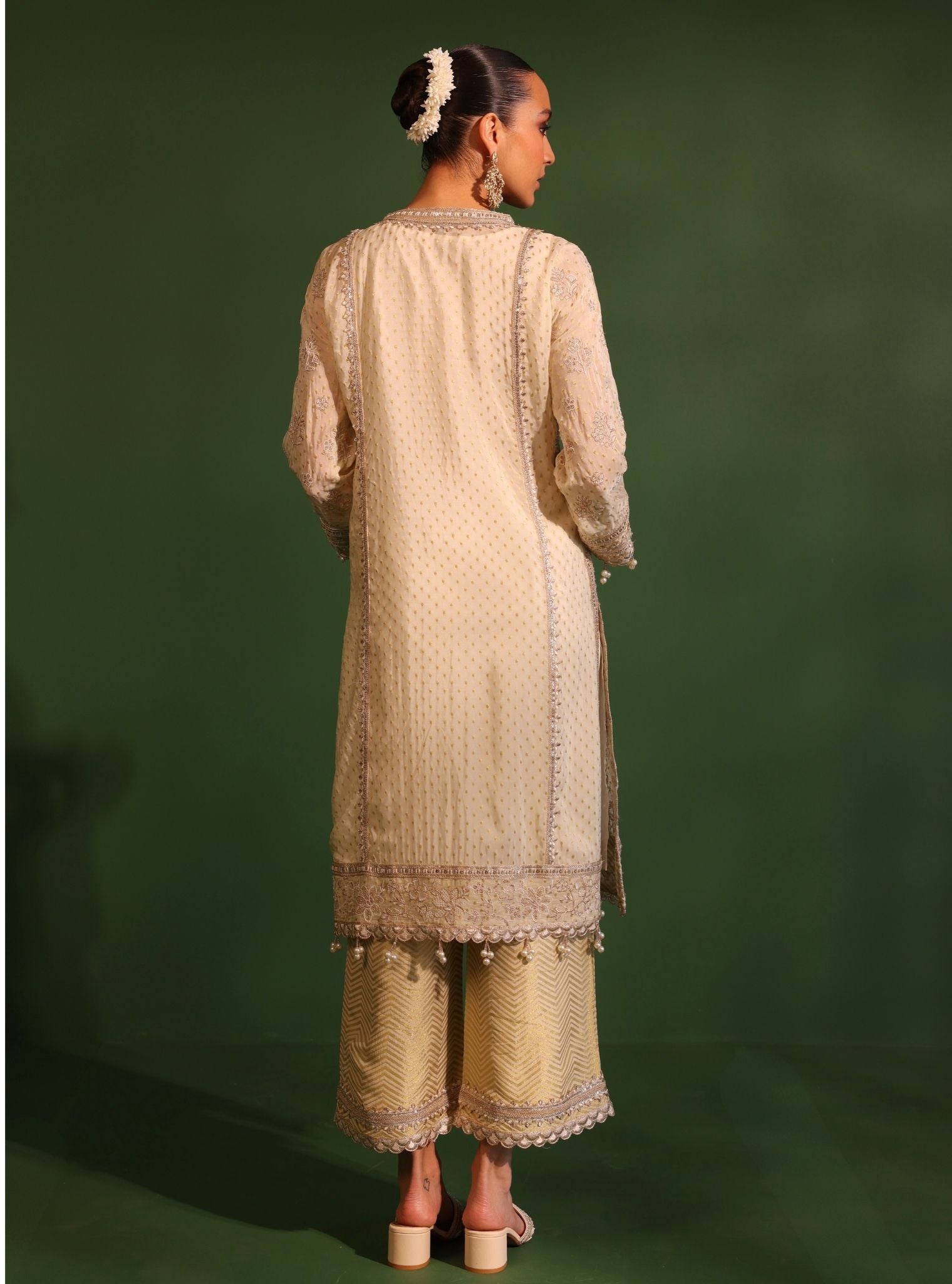 Dhol Banarsi Off White Kurta Set