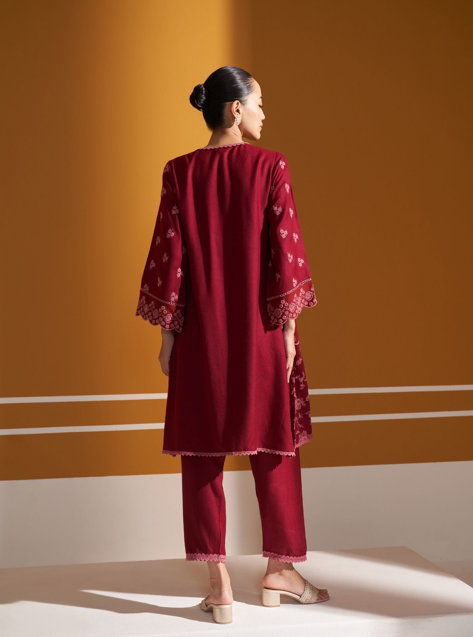 Juno Wool Wine Kurta Set