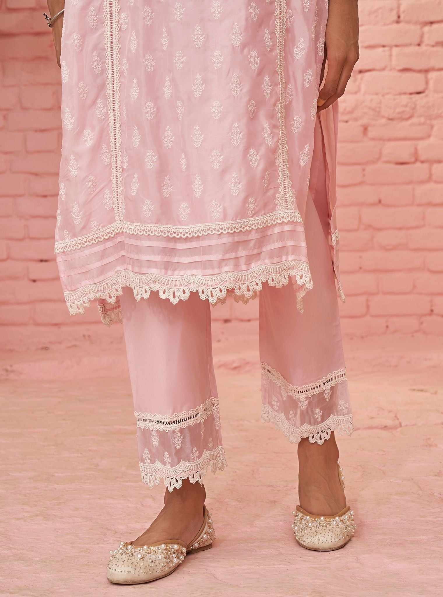 Aarina Organza Pink Kurta Set
