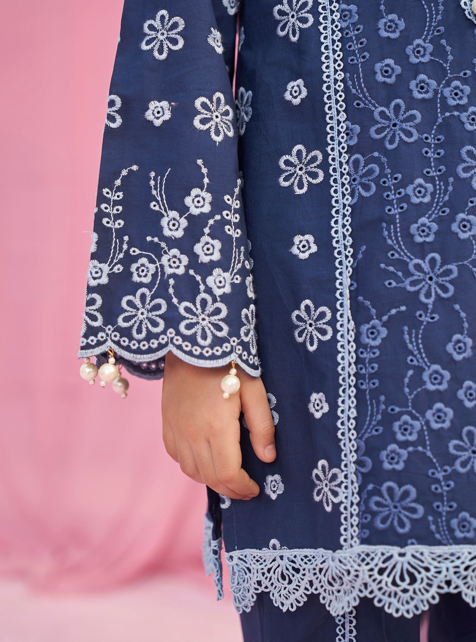 Elin Supima Cotton Navy Kurta Set