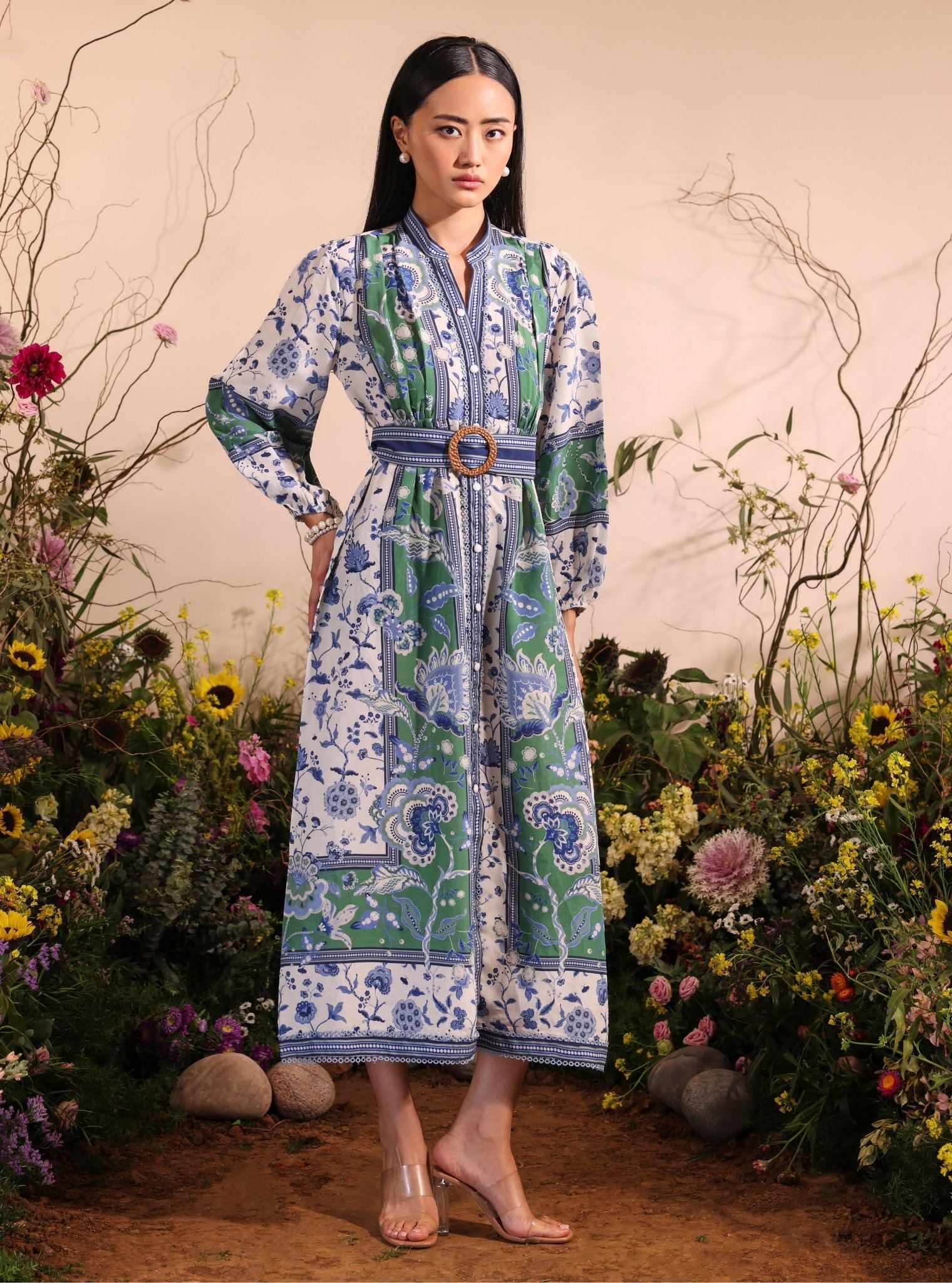 Linnea Lawn Printed Off White Dress