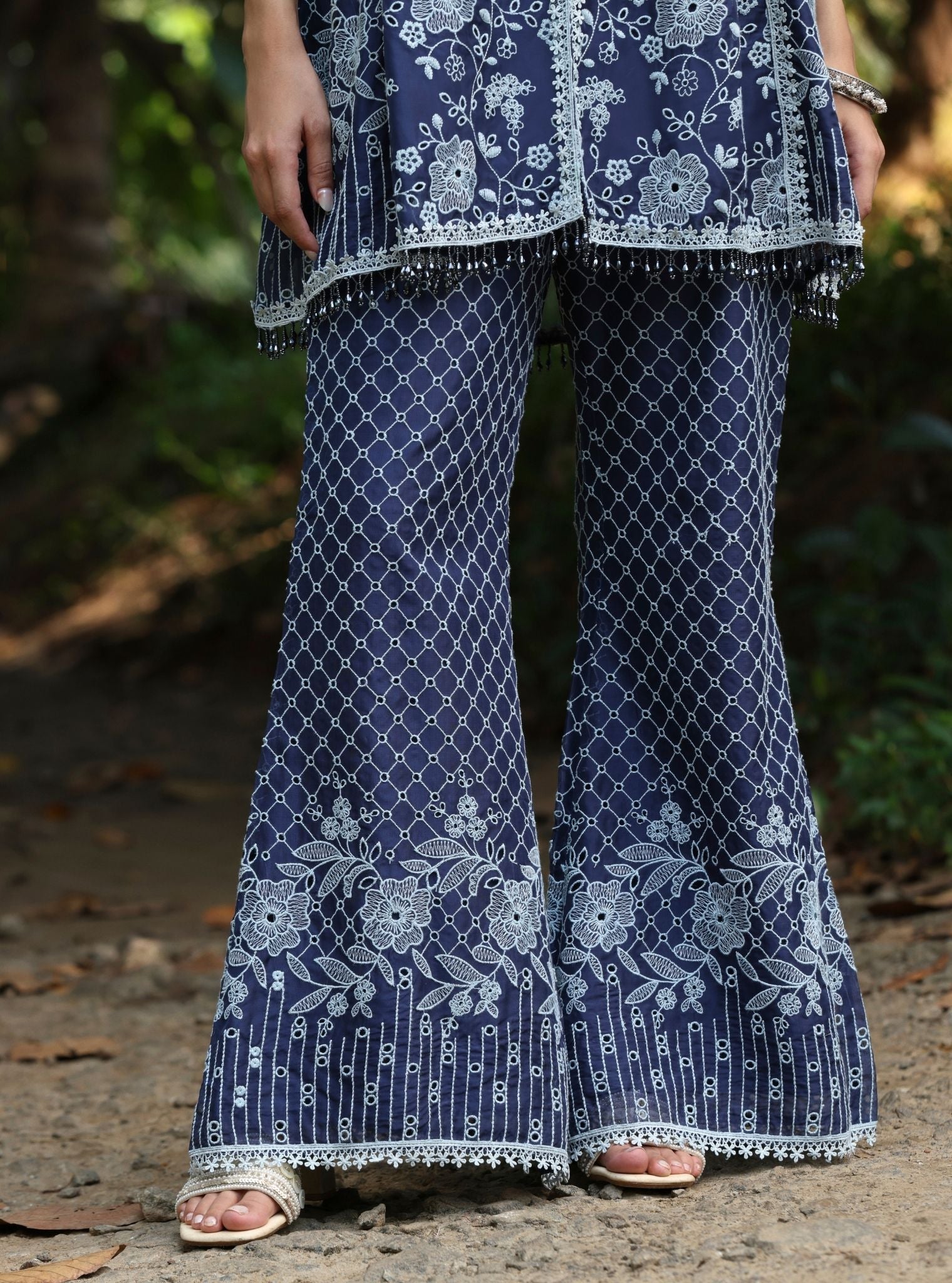 Nithara Organza Navy Co-ord Set