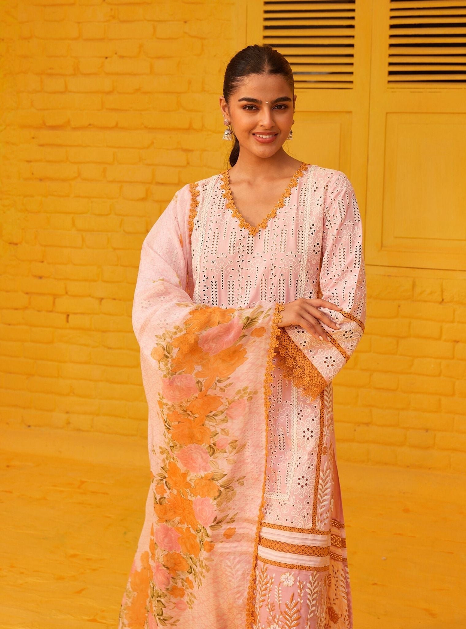 Maithali Supima Cotton Pink Kurta Set