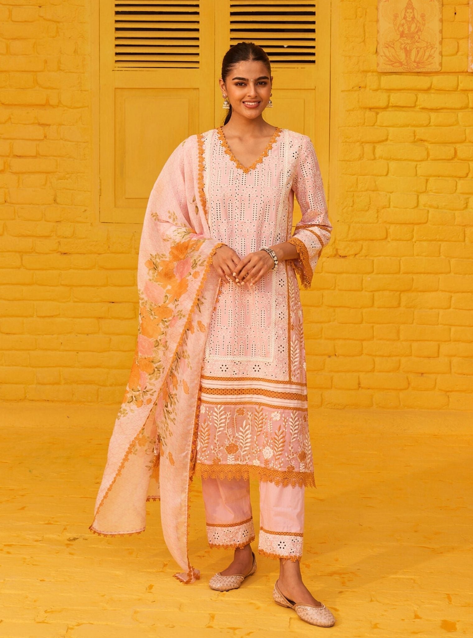 Maithali Supima Cotton Pink Kurta Set