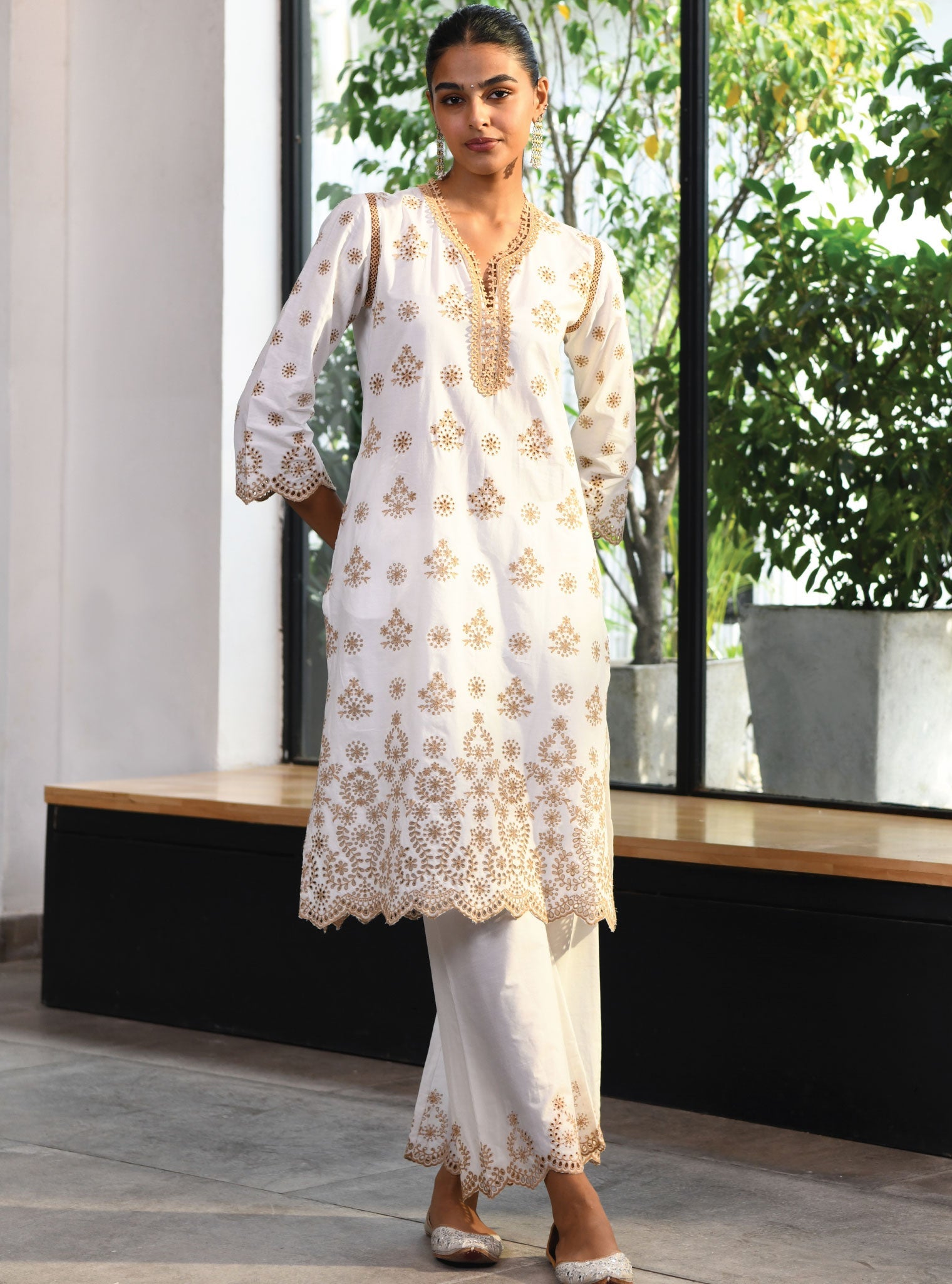 Ripon Supima Cotton White Kurta Set