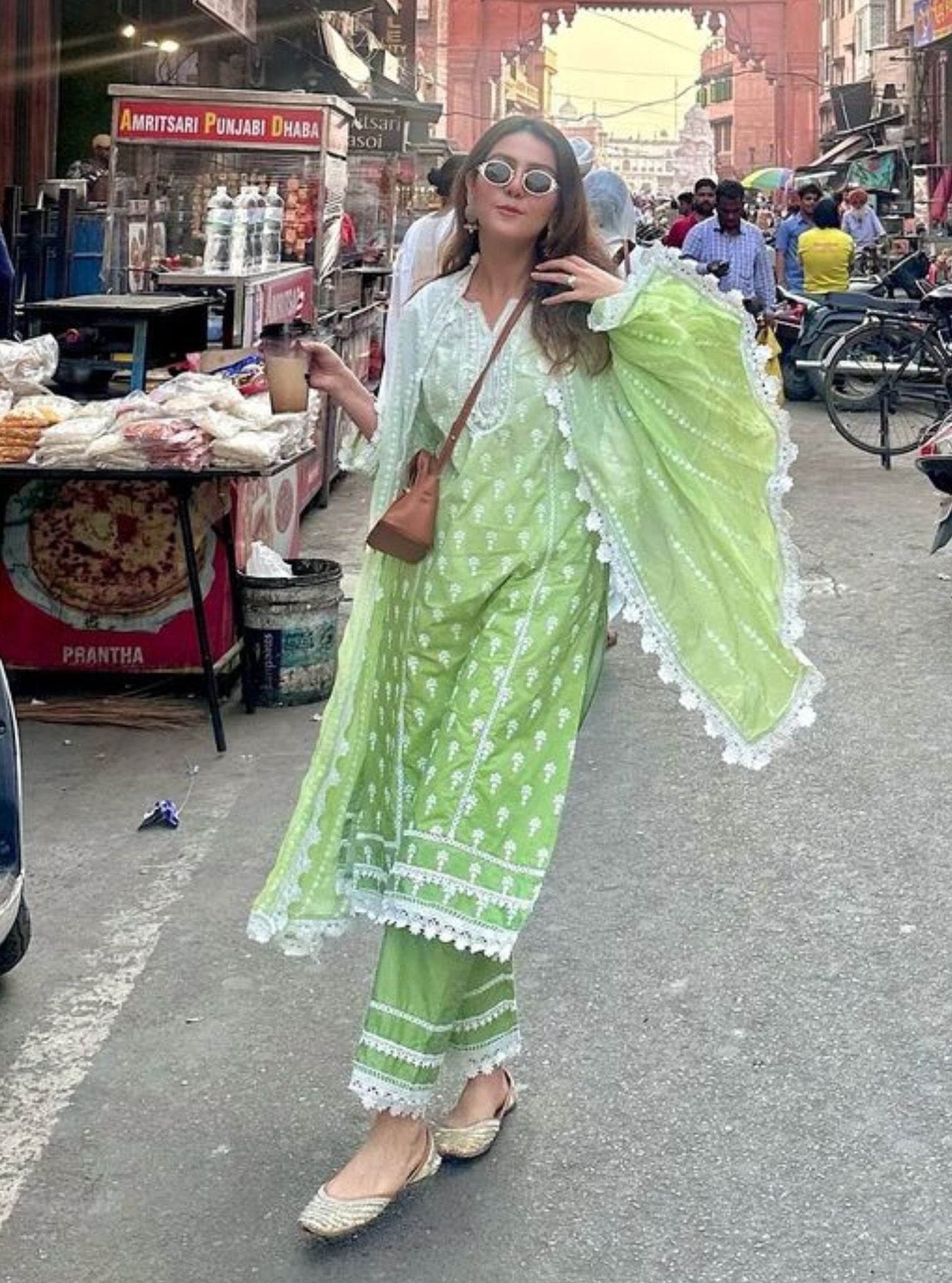 Yami Supima Cotton Green Kurta Set