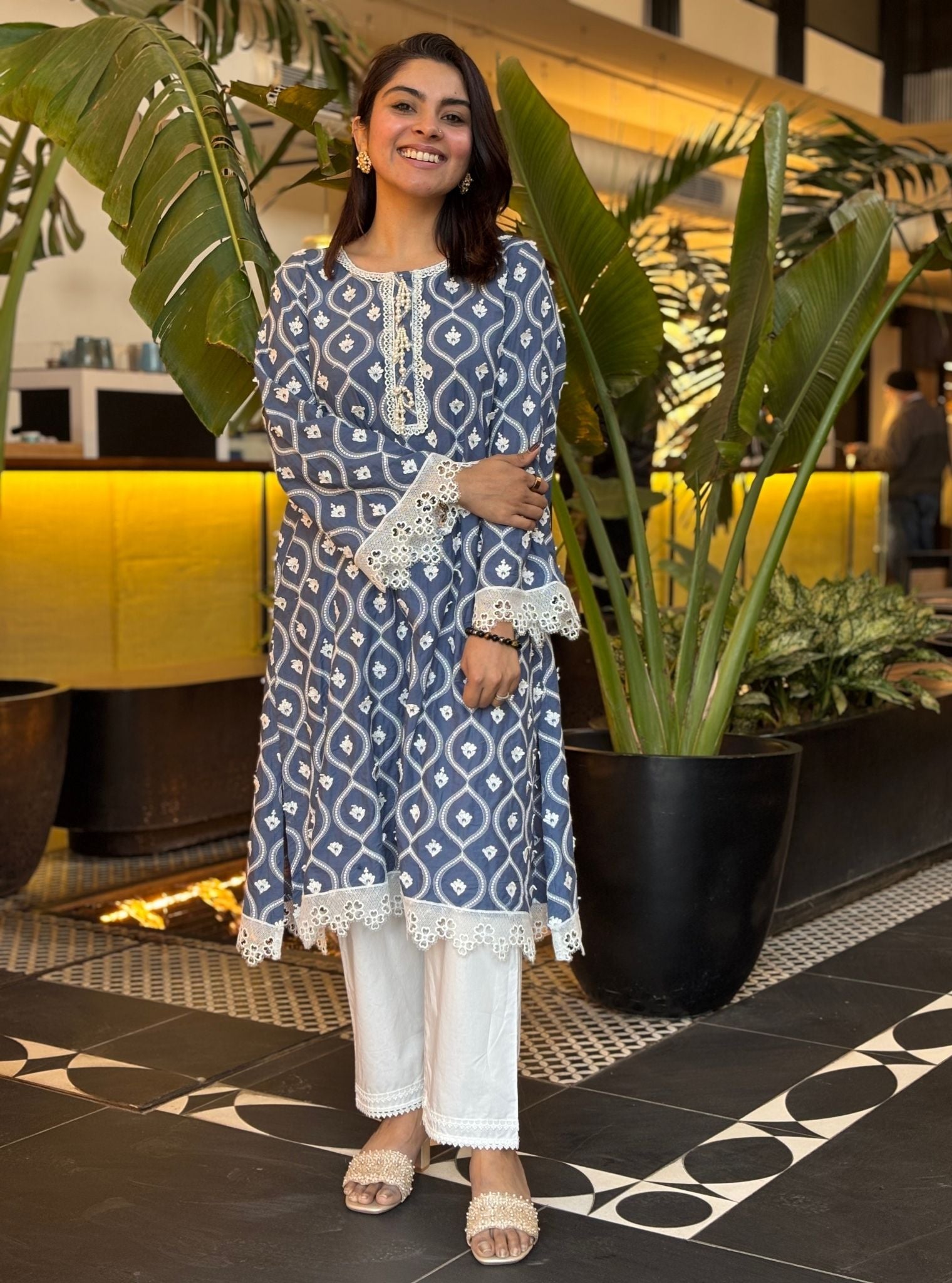 Sintra Supima Cotton Navy Kurta Set