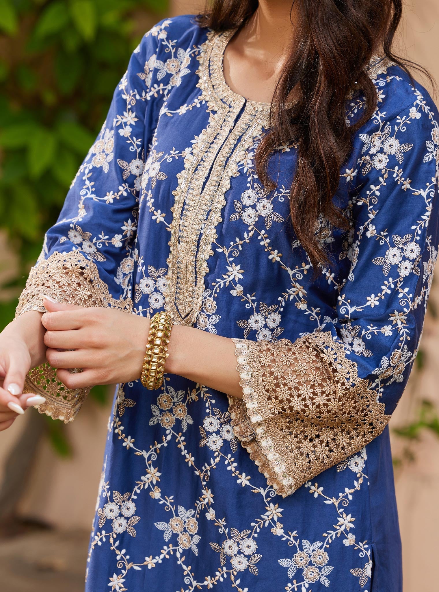 Agasti Pima Navy Kurta Set