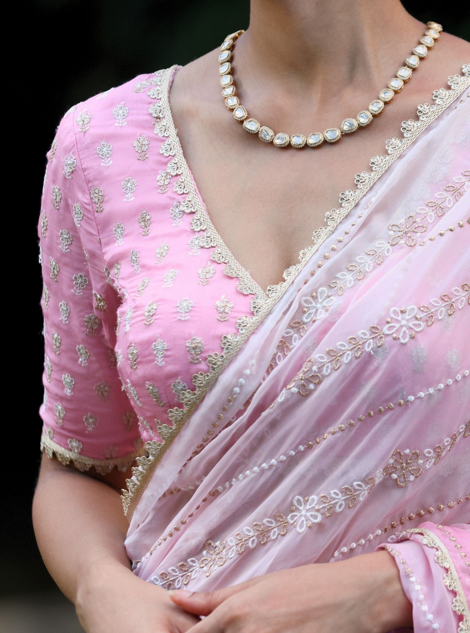 Junoon Organza Ombre Pink Saree