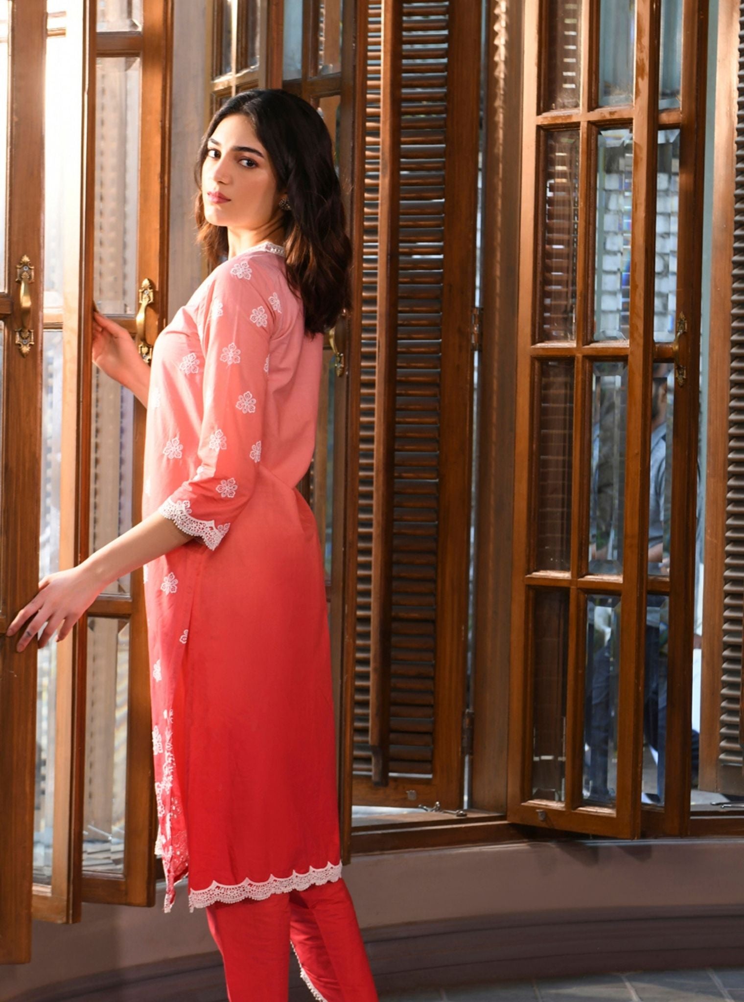 Brie Supima Cotton Red Kurta Set