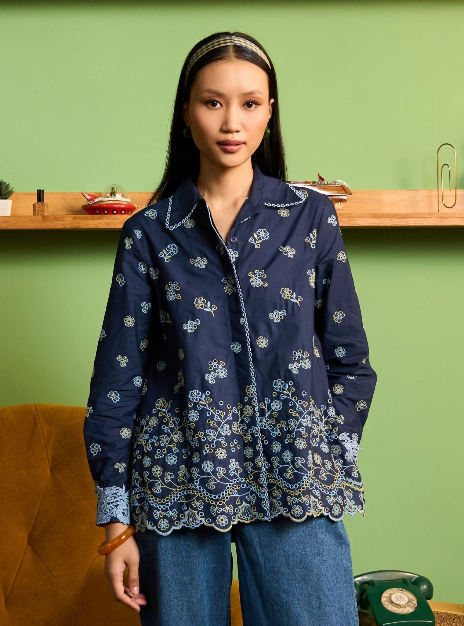 Zaniya Supima Cotton Navy Shirt