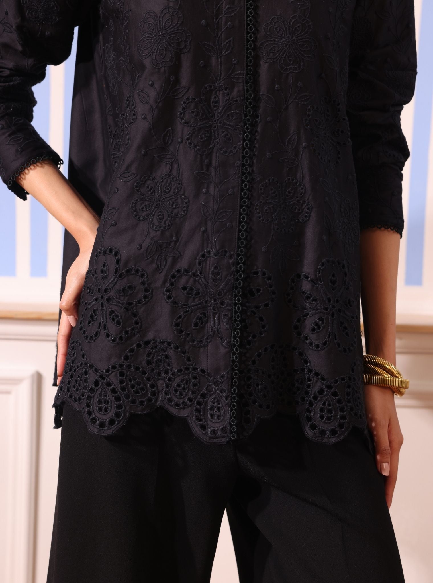 Romy Supima Cotton Black Shirt