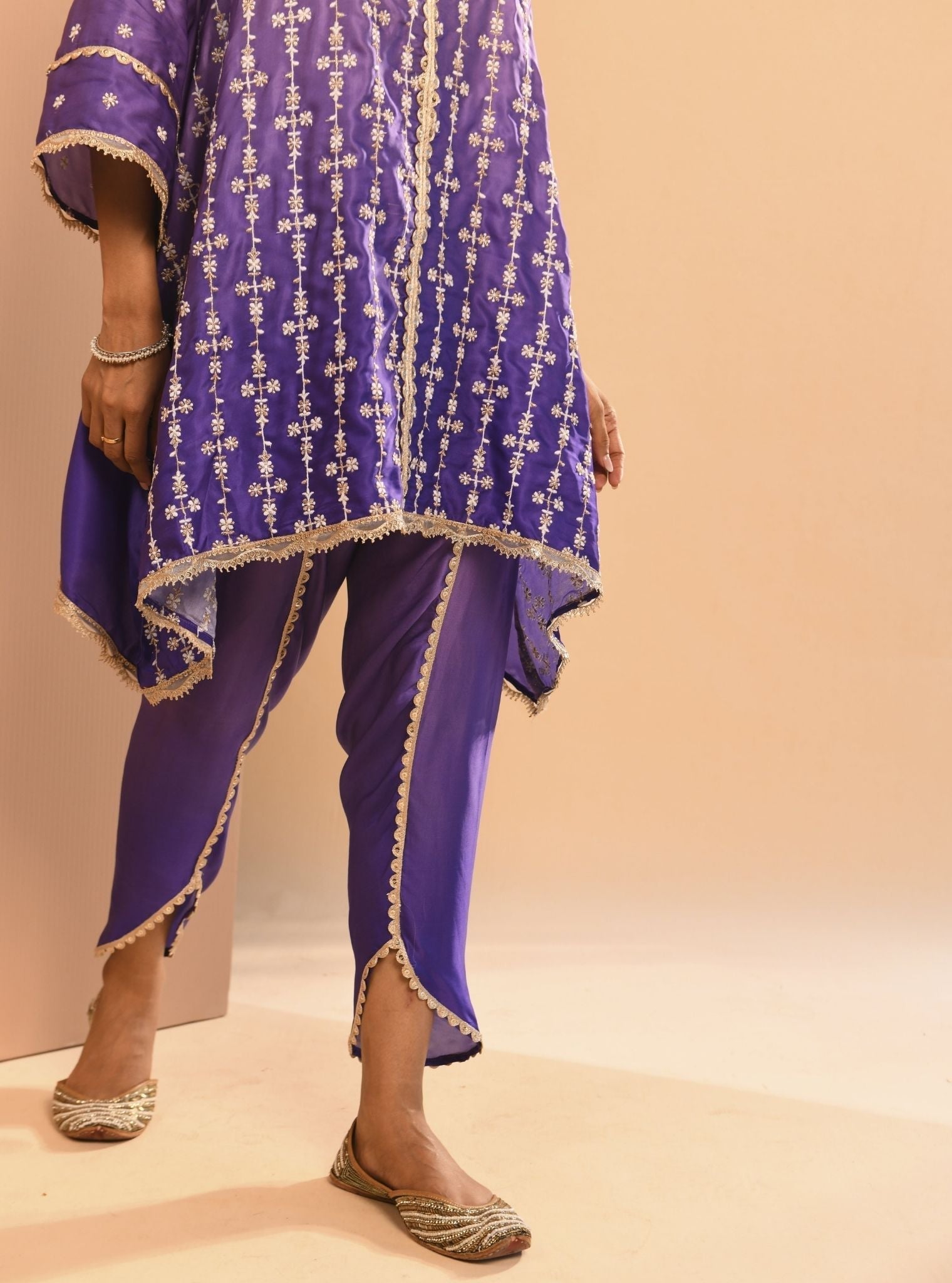 Inara Cupro Silk Purple Kurta Set