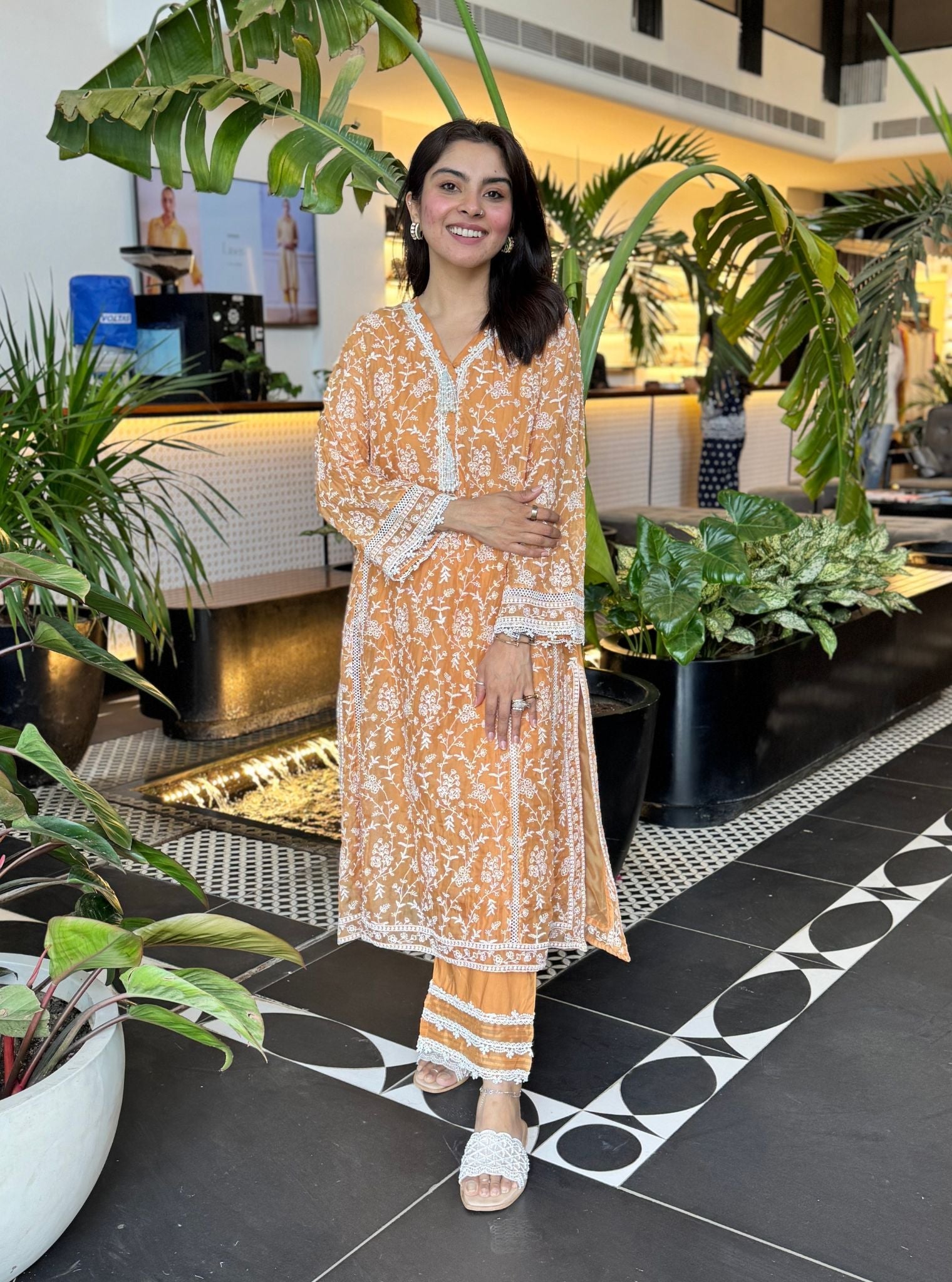 Caara Organza Orange Kurta Set