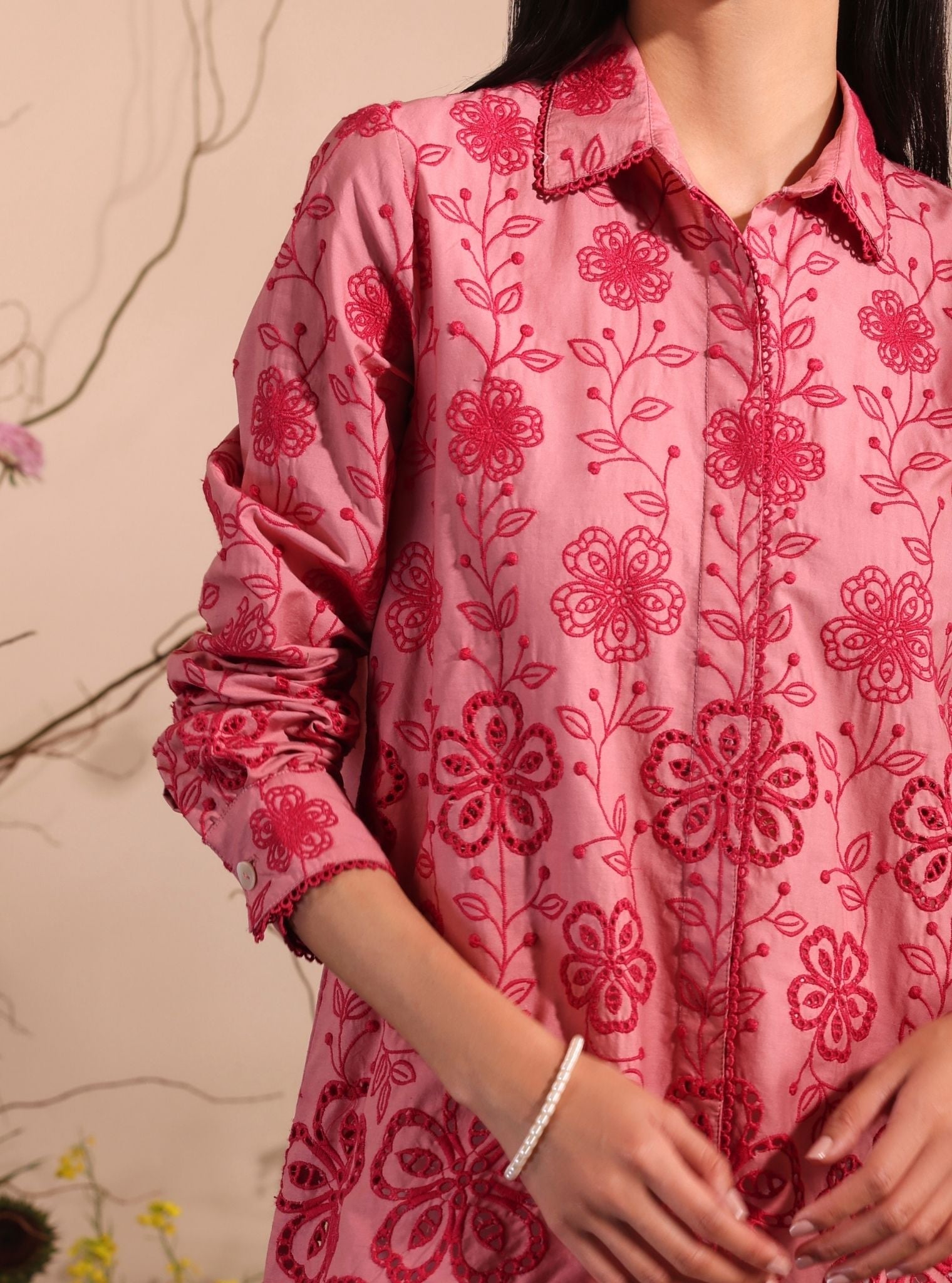 Romy Supima Cotton Salmon Pink Shirt